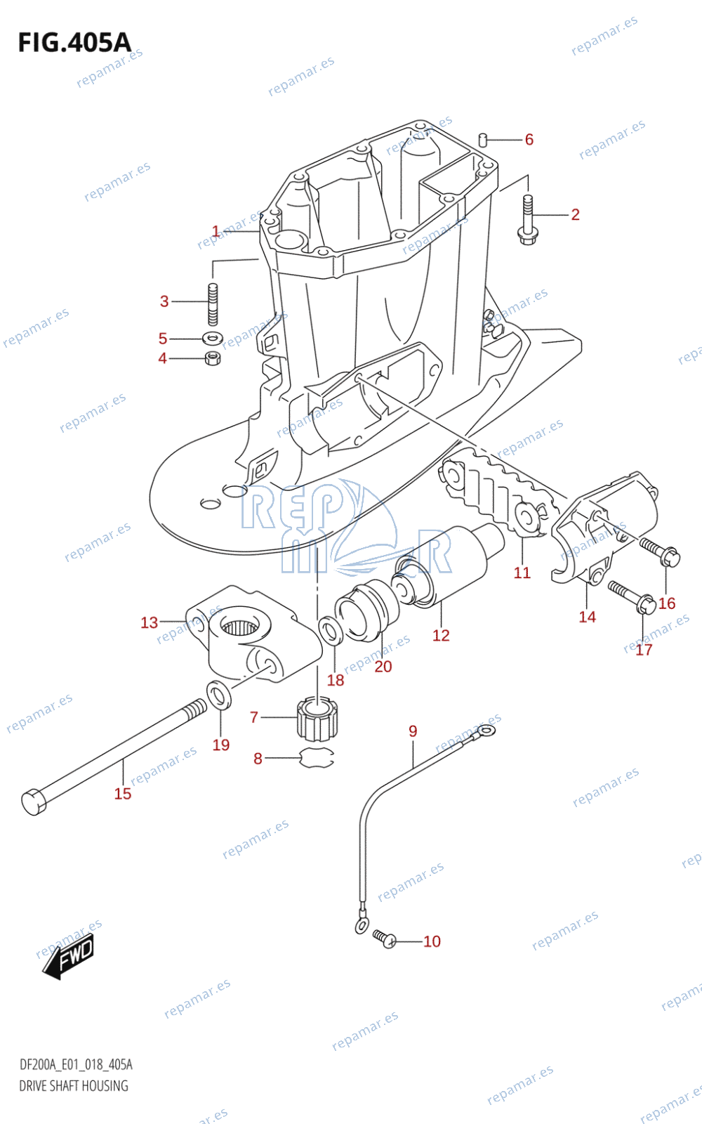 405A - DRIVE SHAFT HOUSING (DF200AT)