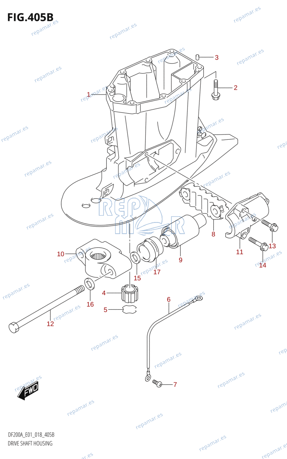 405B - DRIVE SHAFT HOUSING (DF200AZ)