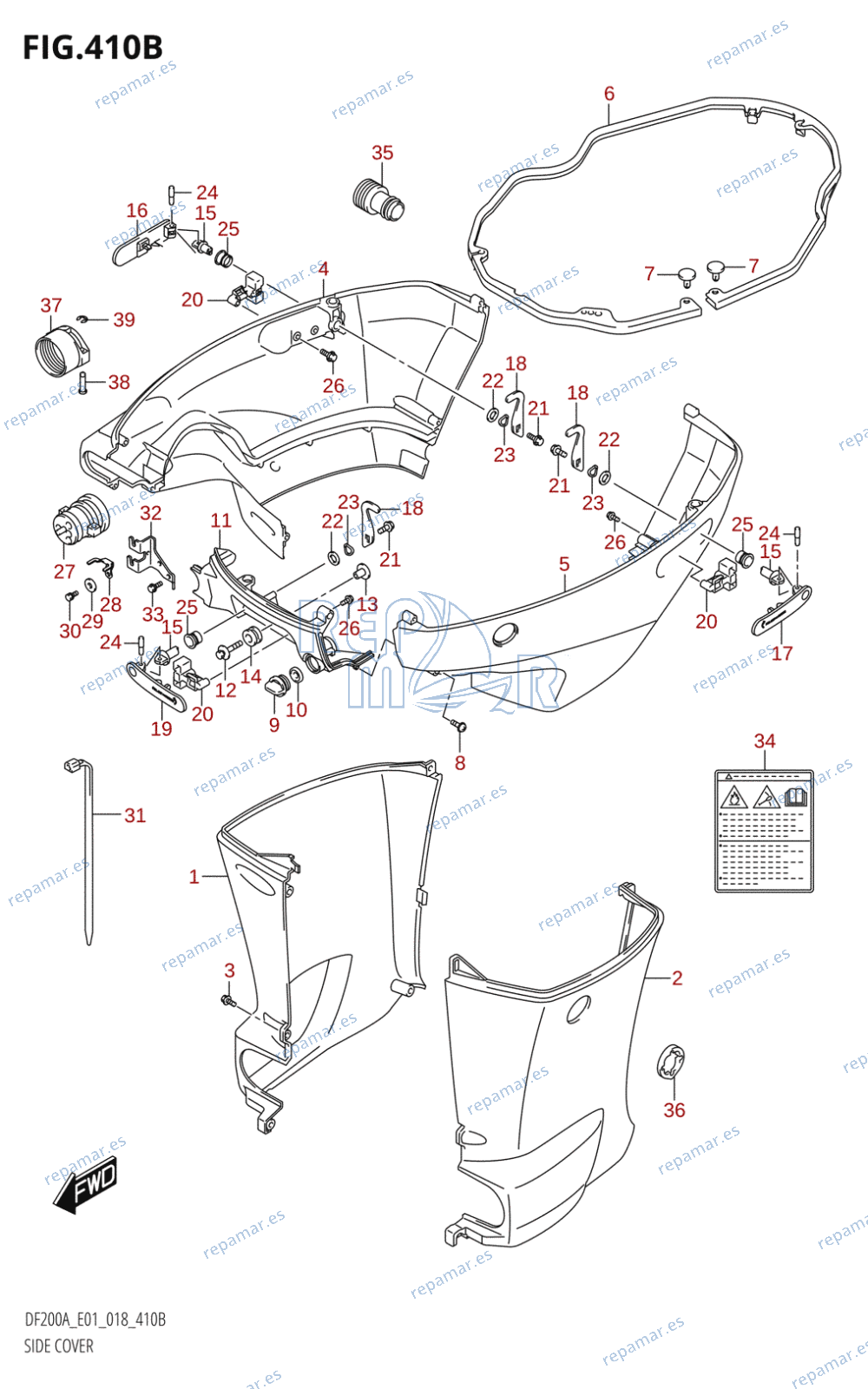 410B - SIDE COVER (DF200AZ)