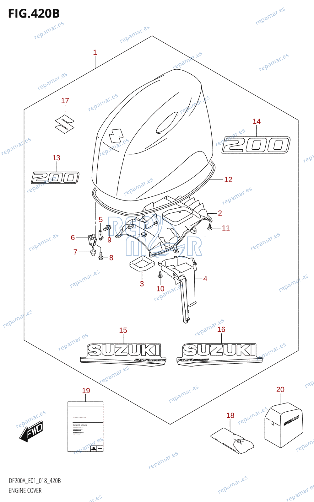 420B - ENGINE COVER (E40)