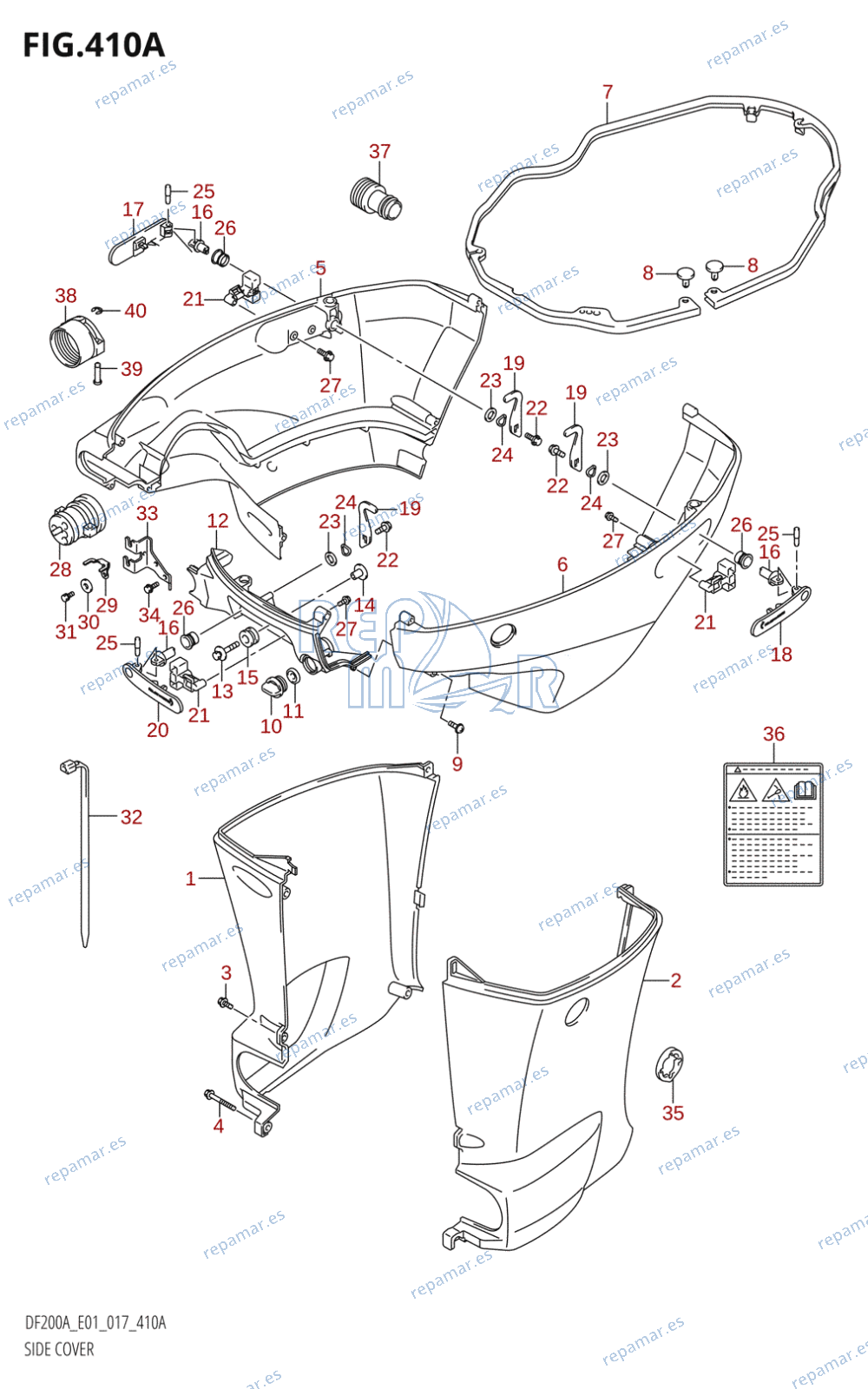 410A - SIDE COVER (DF200AT:E01)