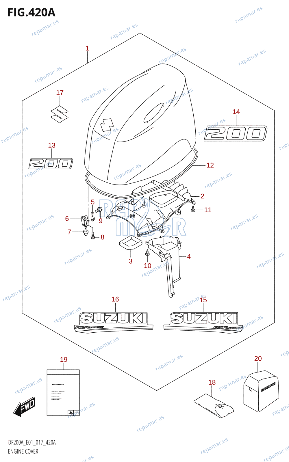 420A - ENGINE COVER (DF200AT:E01)