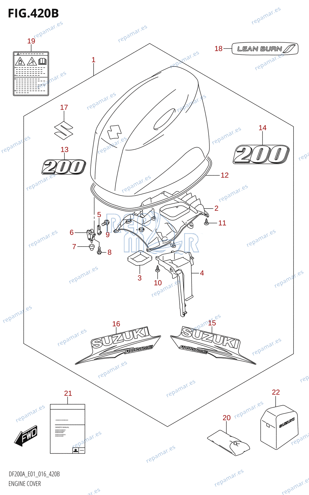 420B - ENGINE COVER (DF200AT:E01)