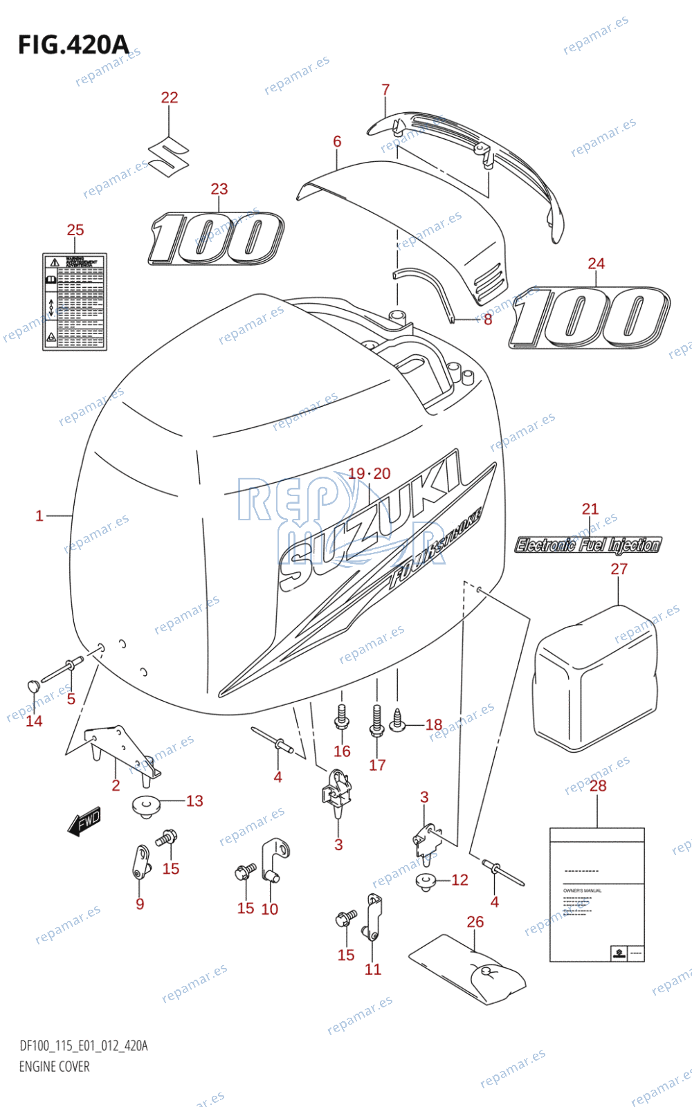 420A - ENGINE COVER (DF100T:E01)