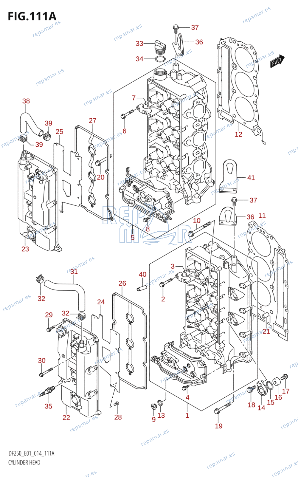 111A - CYLINDER HEAD (DF200T:E01)