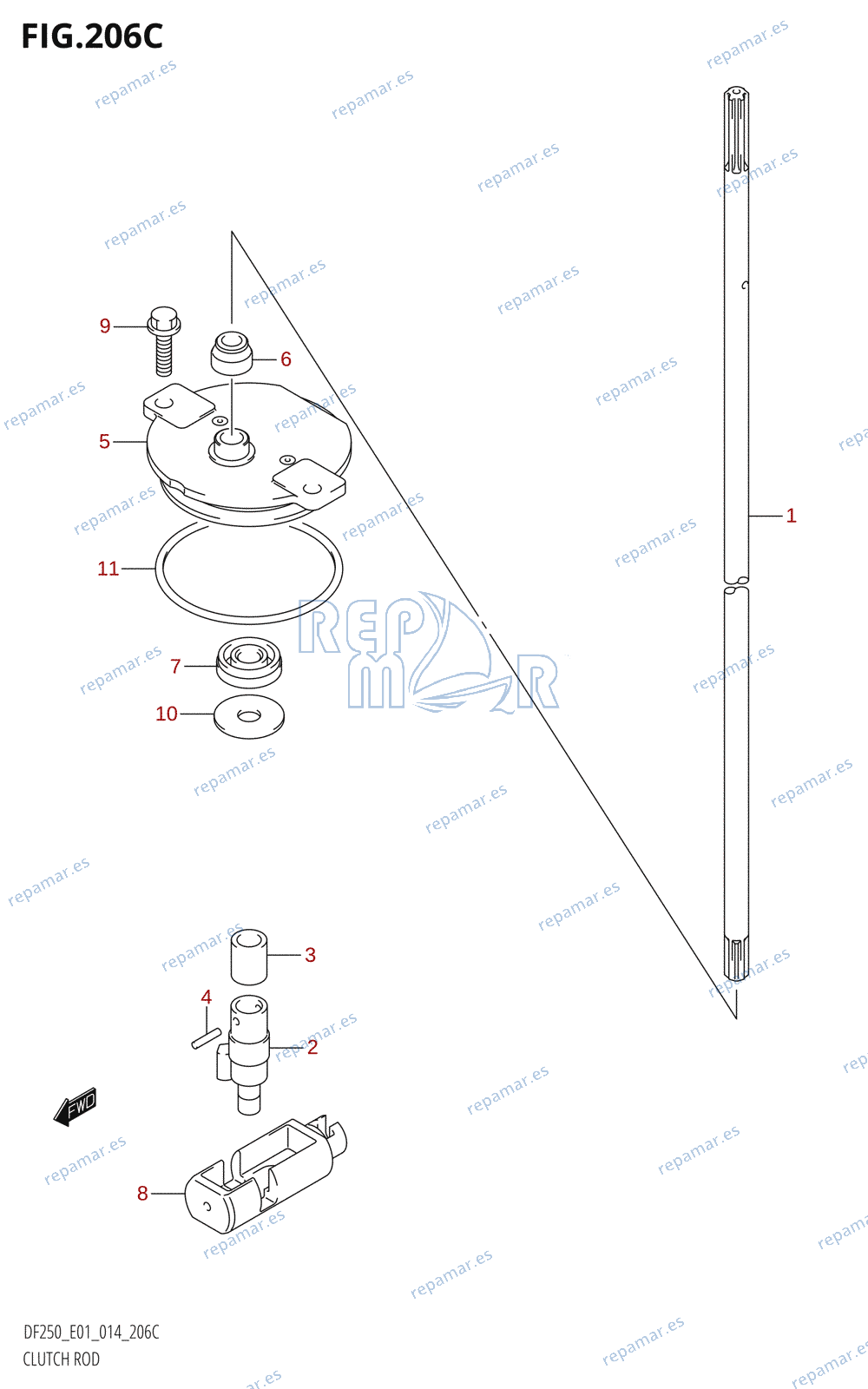 206C - CLUTCH ROD (DF200Z:E01)