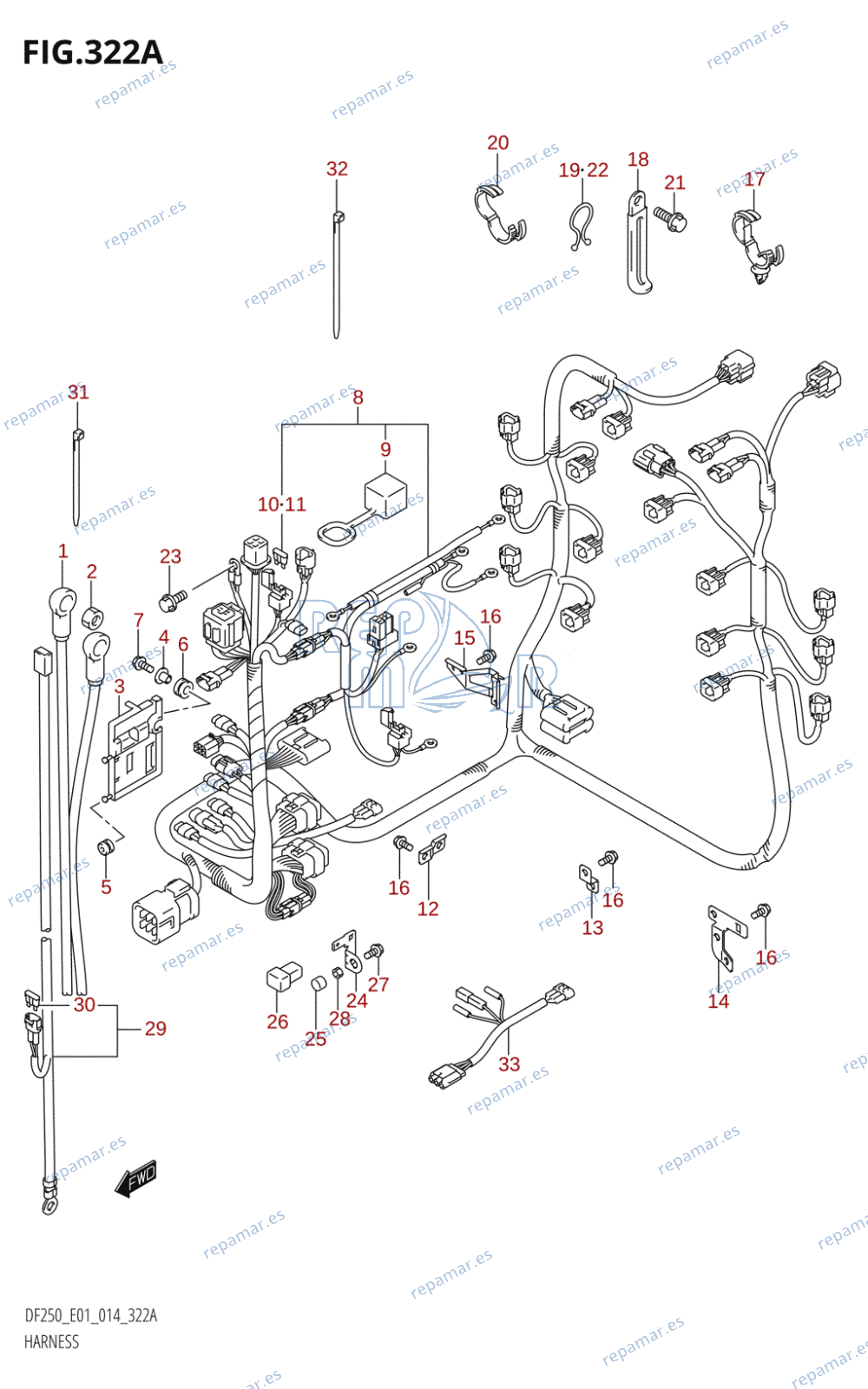 322A - HARNESS (DF200T:E01)