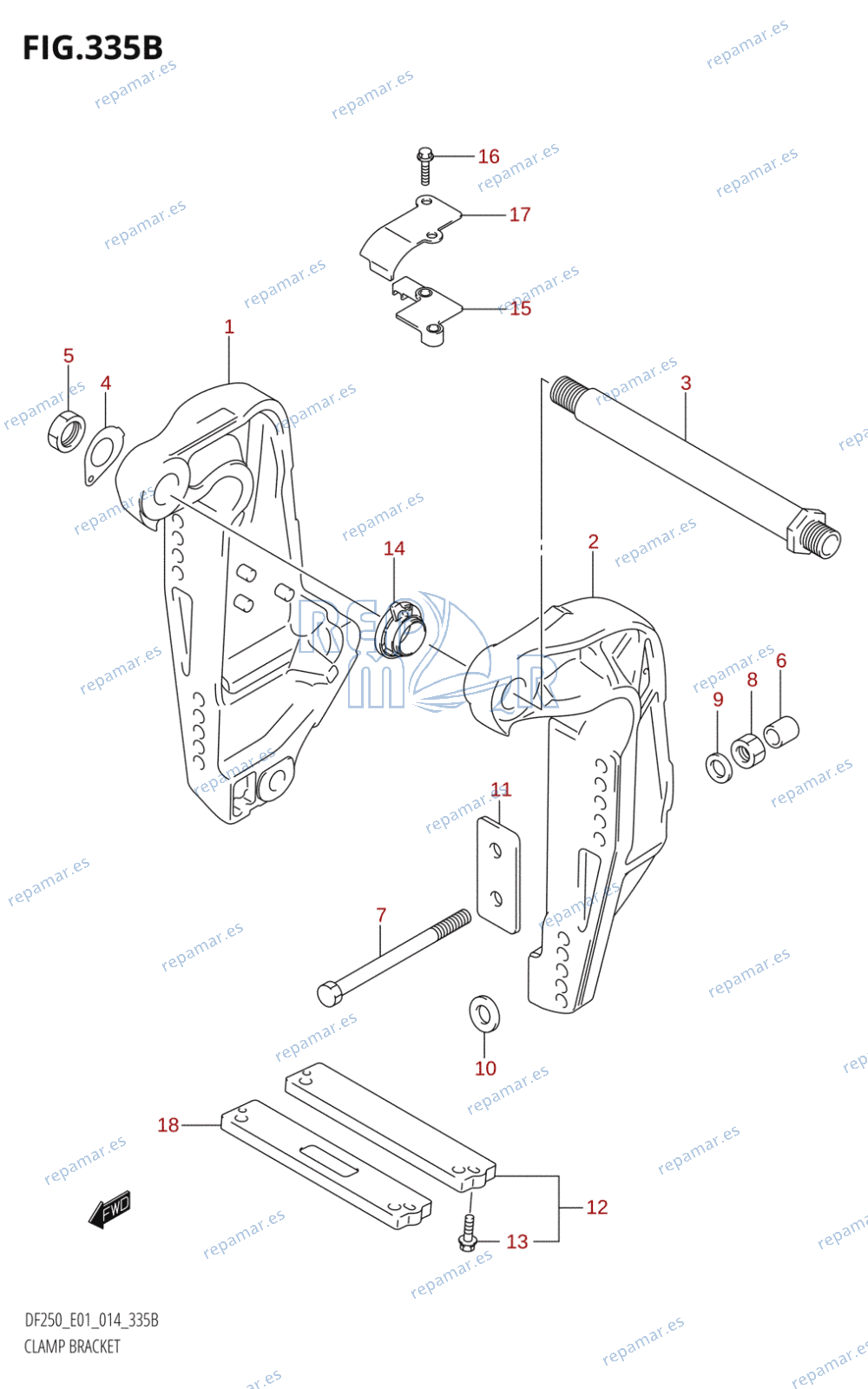 335B - CLAMP BRACKET (DF200T:E01)