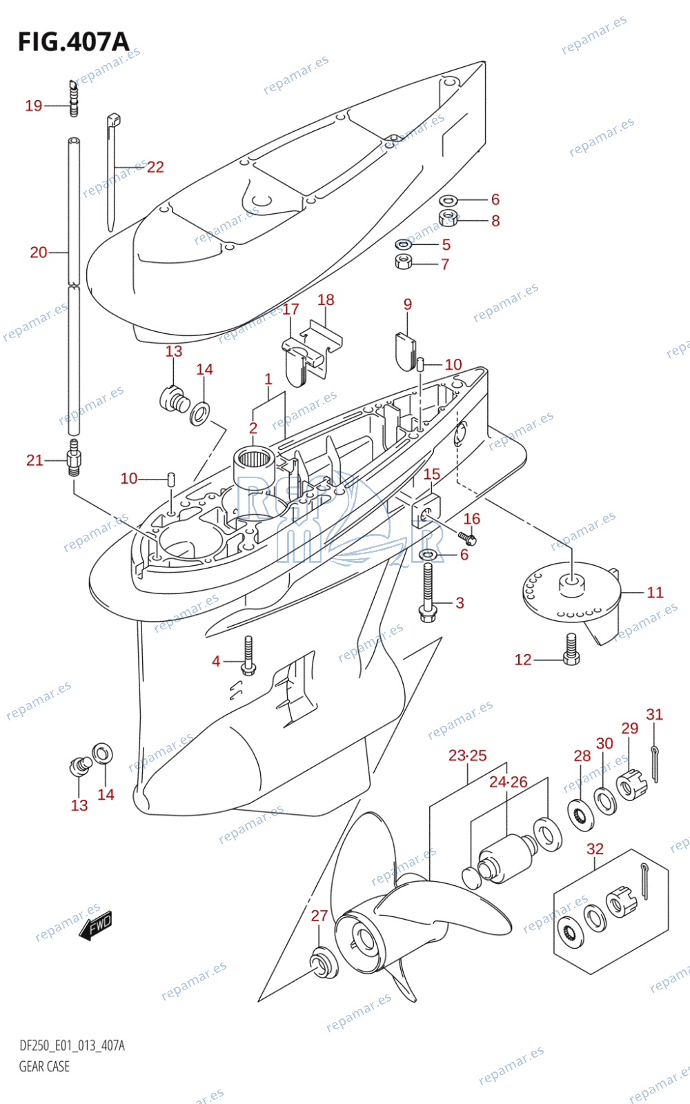 407A - GEAR CASE (DF200T:E01)