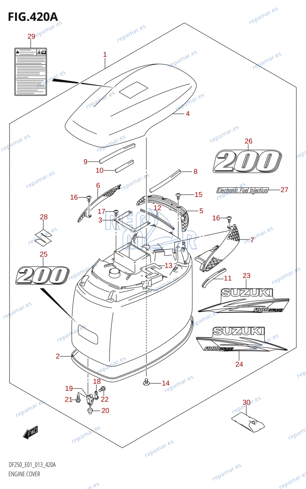 420A - ENGINE COVER (DF200T:E01)