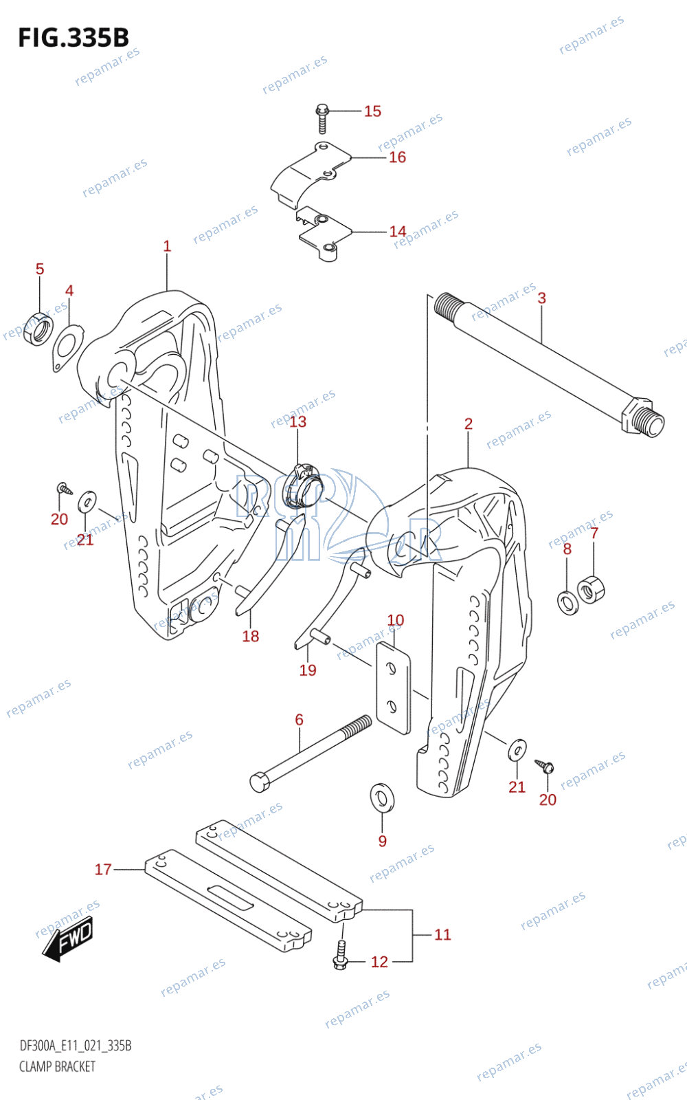 335B - CLAMP BRACKET (L-TRANSOM)