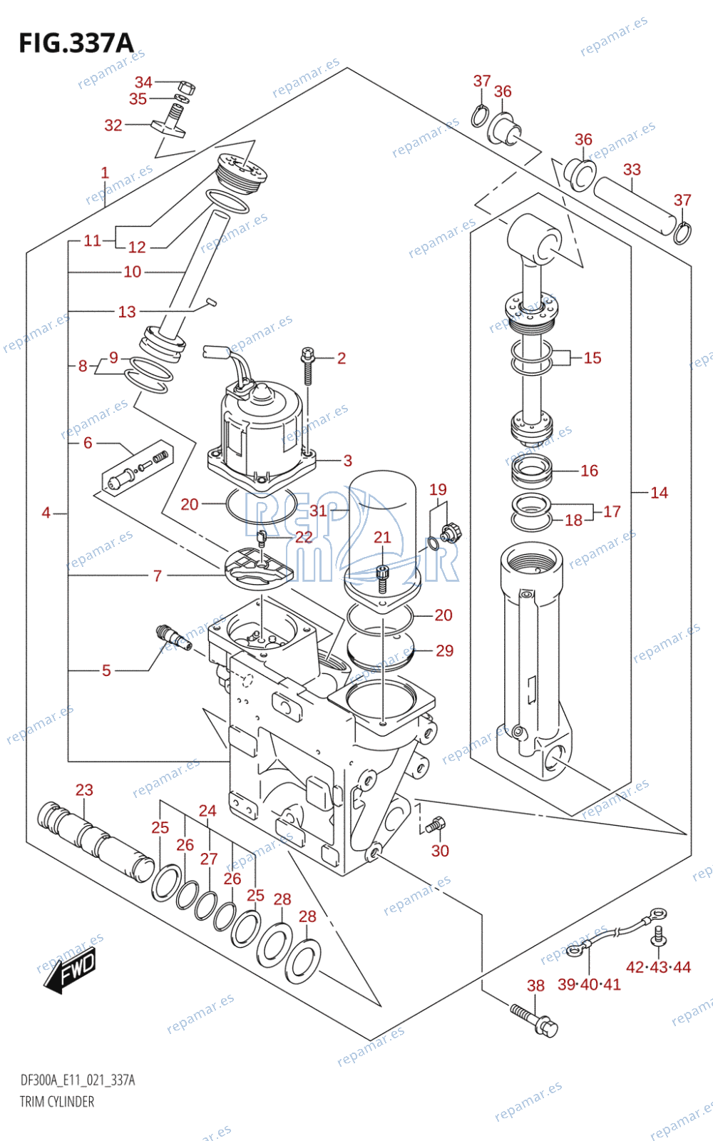 337A - TRIM CYLINDER (X-TRANSOM,XX-TRANSOM)