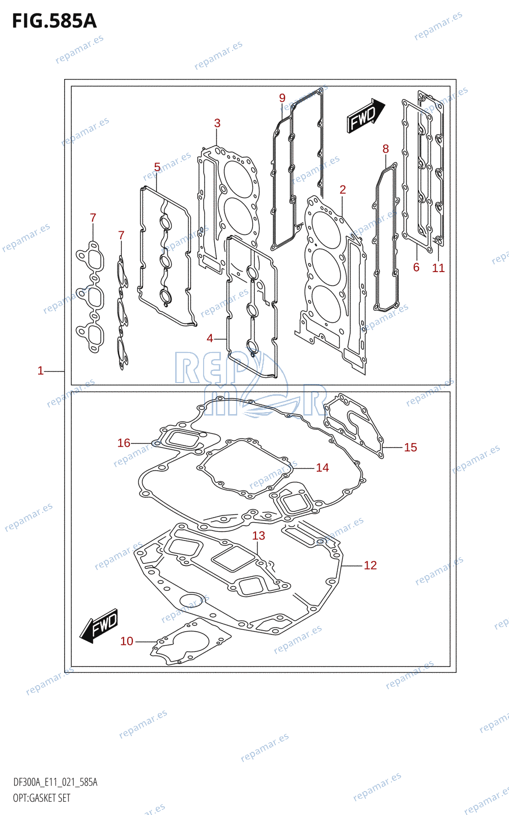 585A - OPT:GASKET SET (E01,E03,E11)