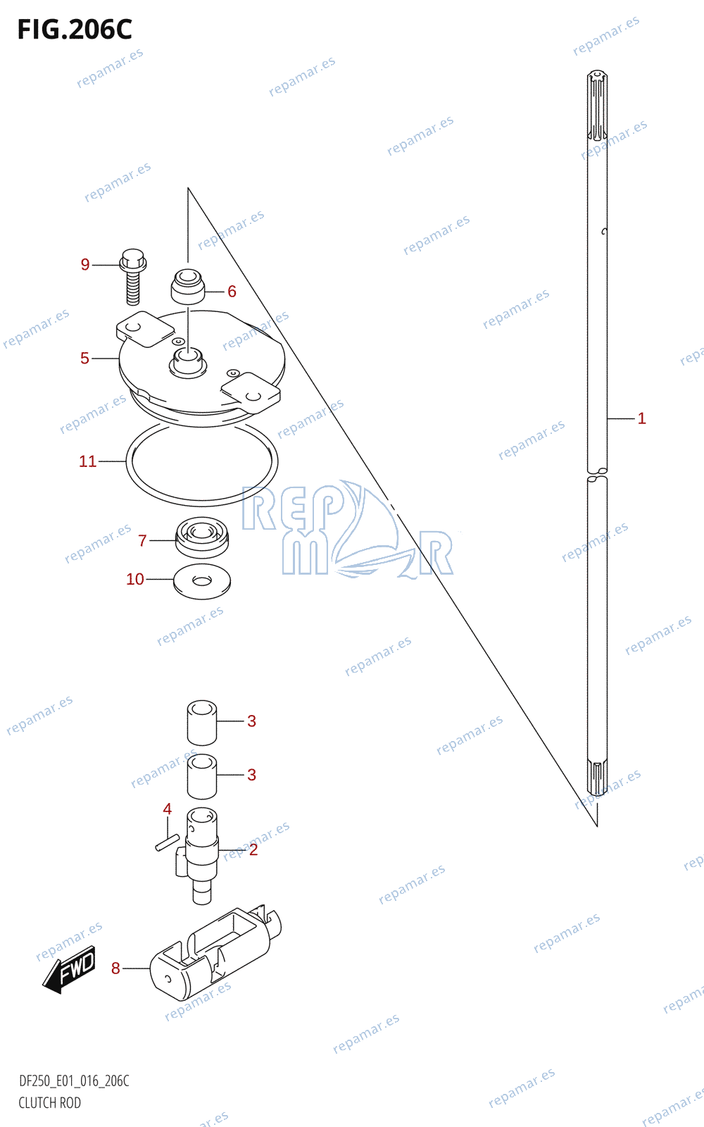 206C - CLUTCH ROD (DF200Z:E01)