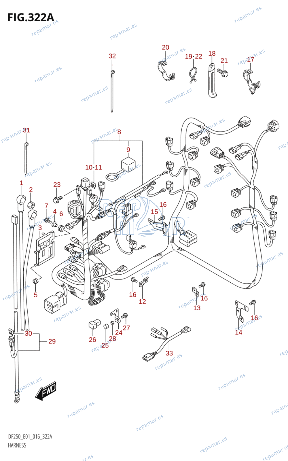 322A - HARNESS (DF200T:E01)