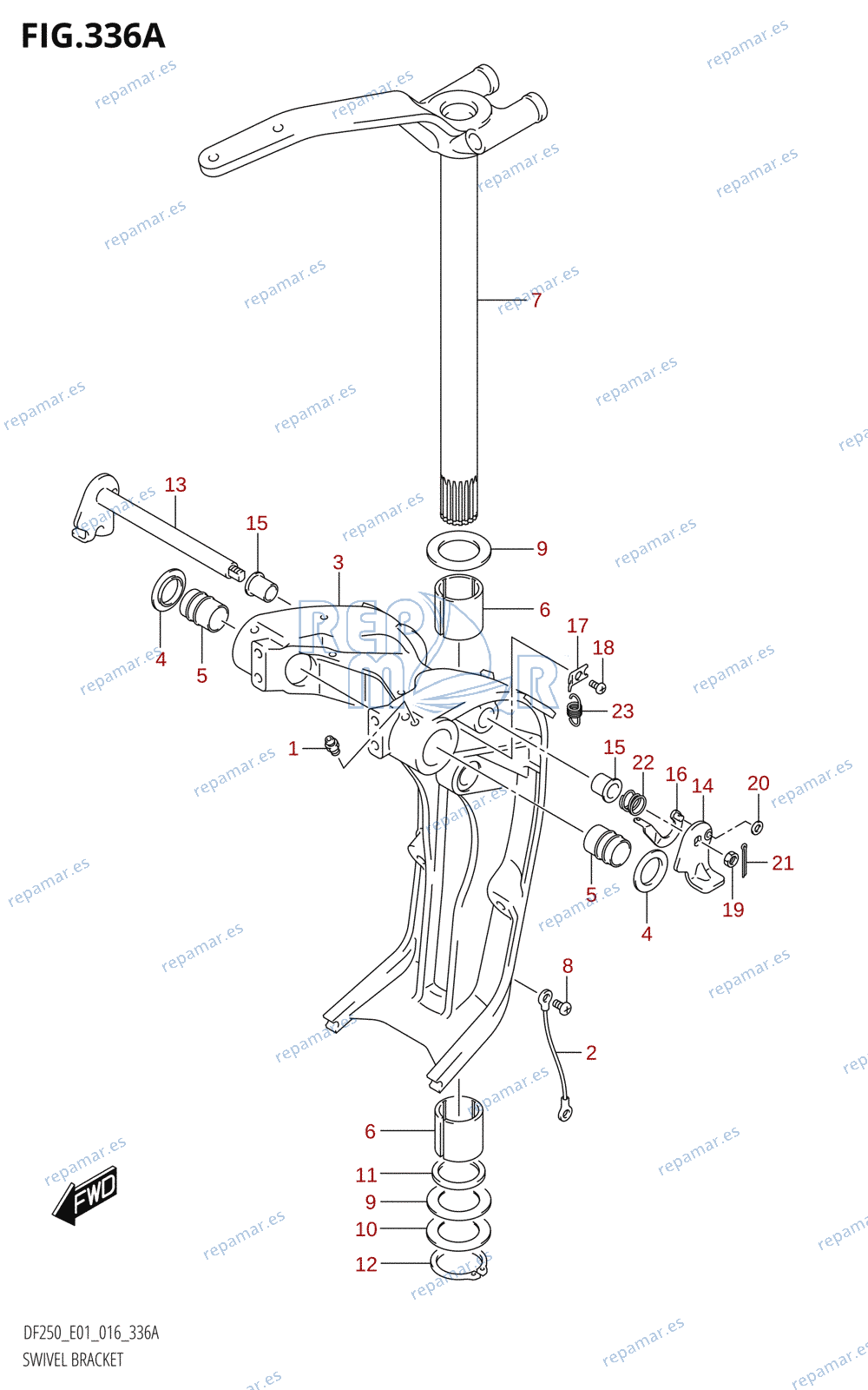 336A - SWIVEL BRACKET (DF200T:E01:(X-TRANSOM,XX-TRANSOM))