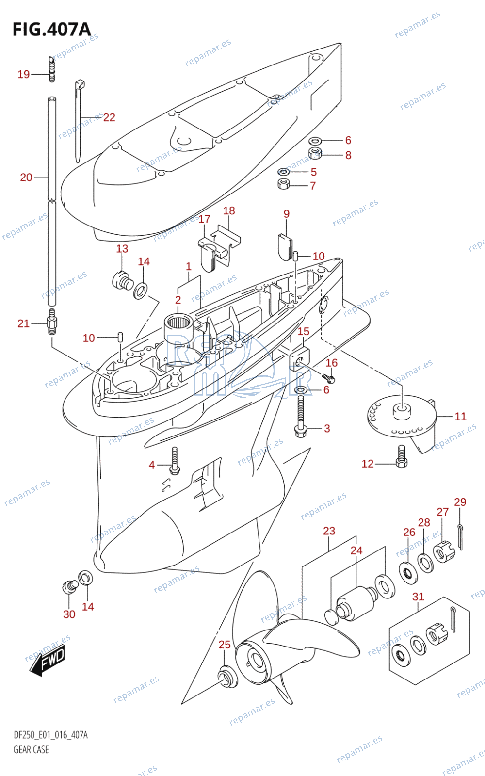 407A - GEAR CASE (DF200T:E01)