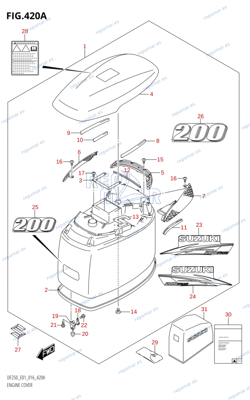 420A - ENGINE COVER (DF200T:E01,DF200Z:E01)