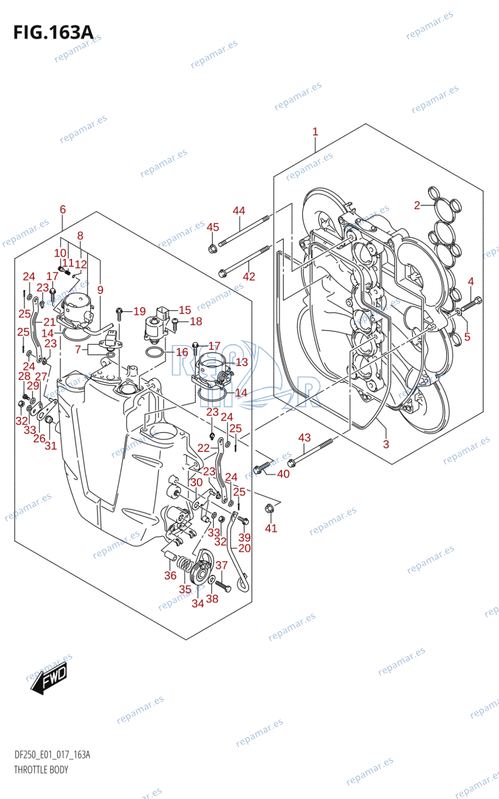 163A - THROTTLE BODY (DF200T:E01)