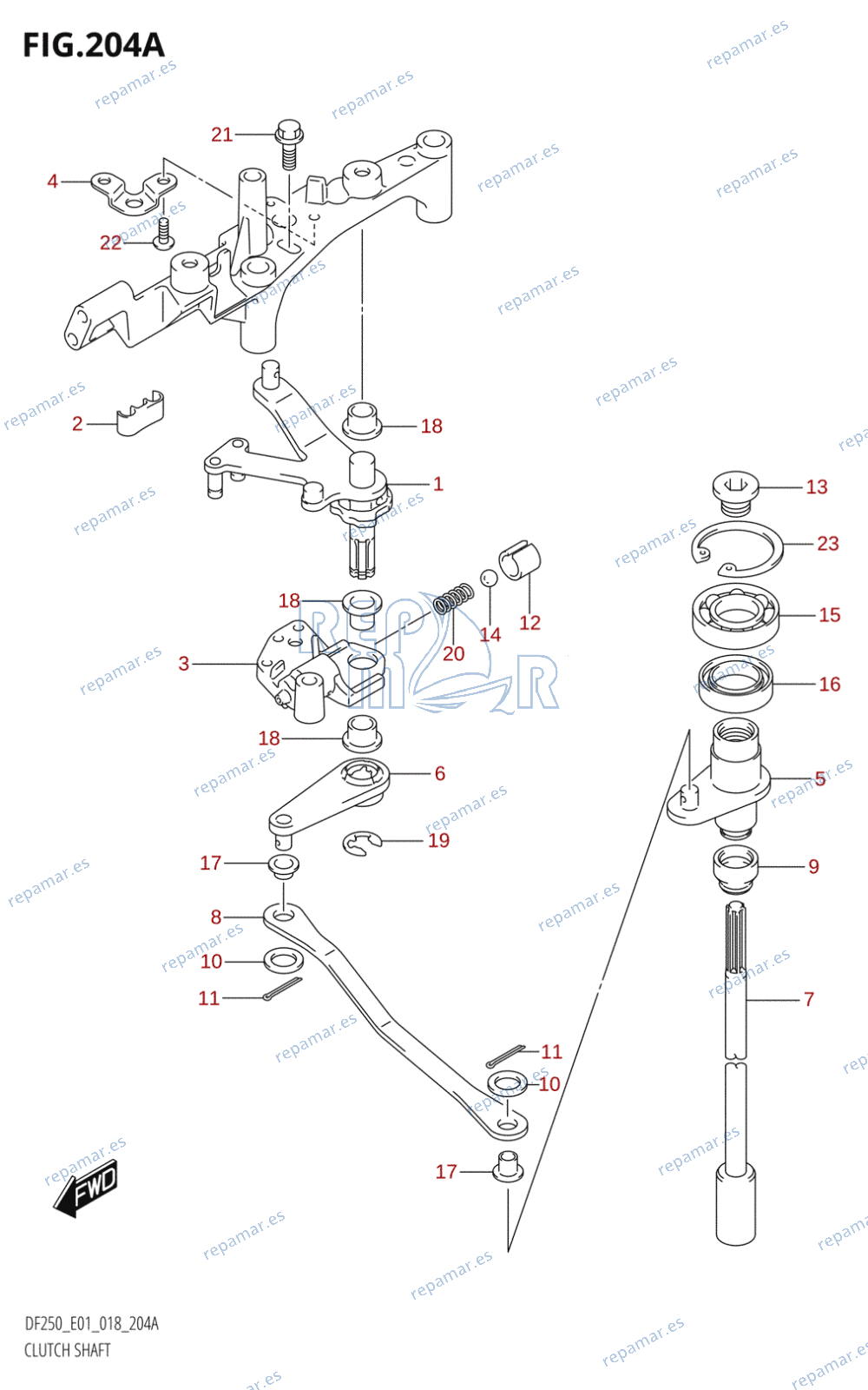 204A - CLUTCH SHAFT (DF200T:E01)