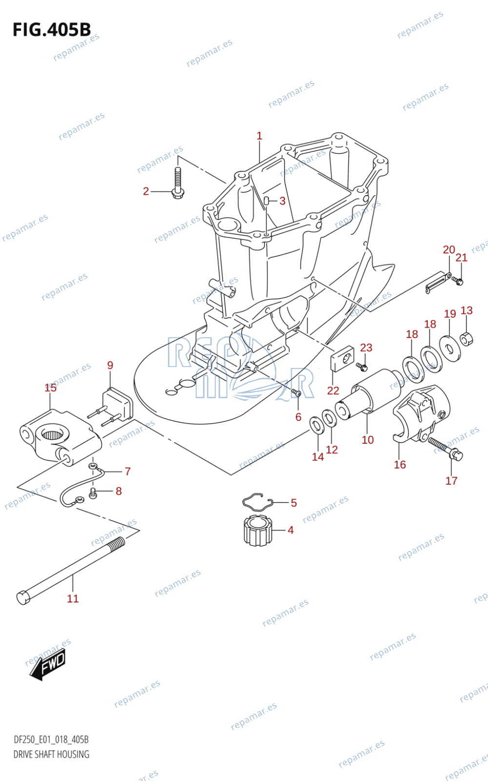 405B - DRIVE SHAFT HOUSING (X-TRANSOM)