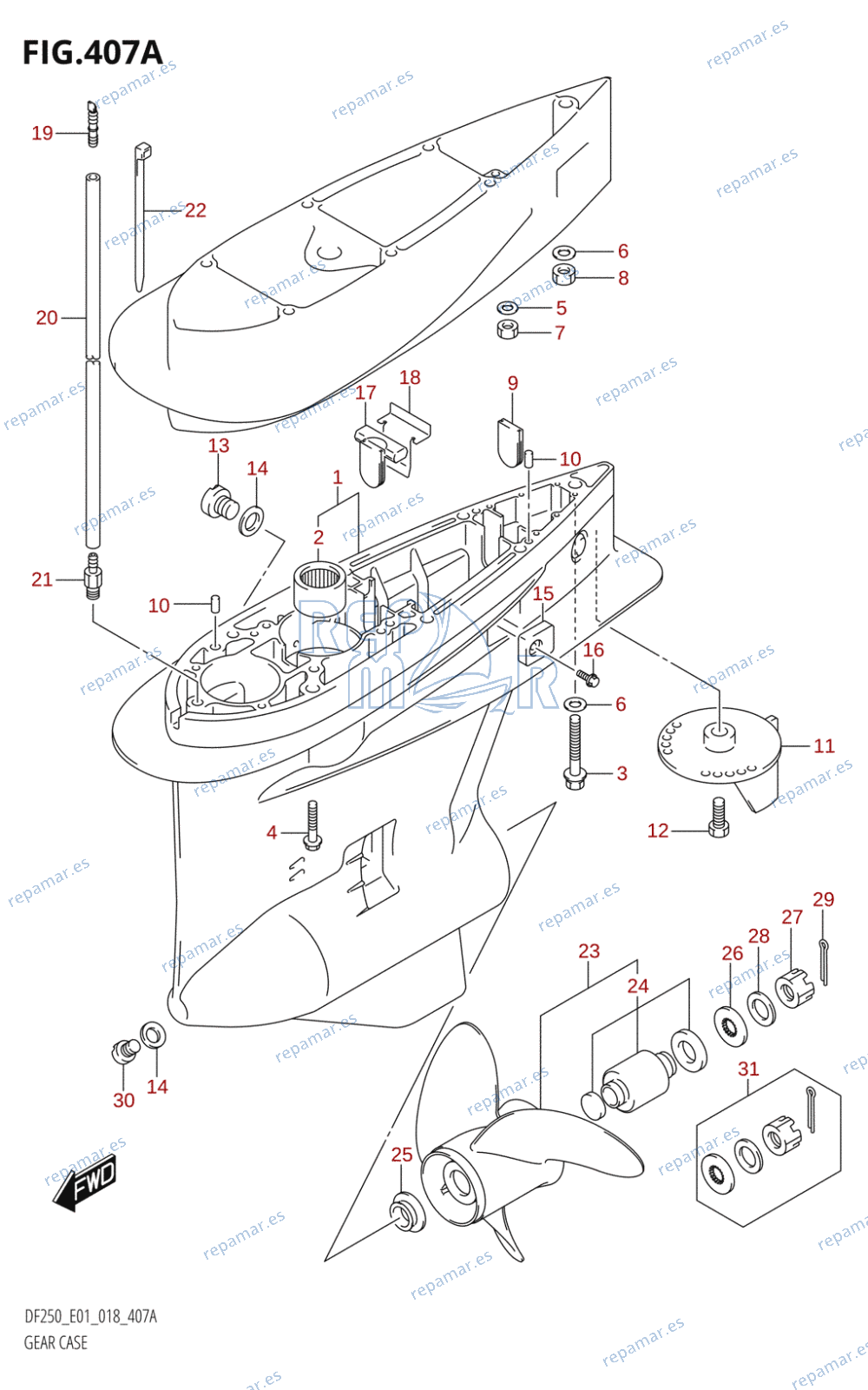 407A - GEAR CASE (DF200T:E01)