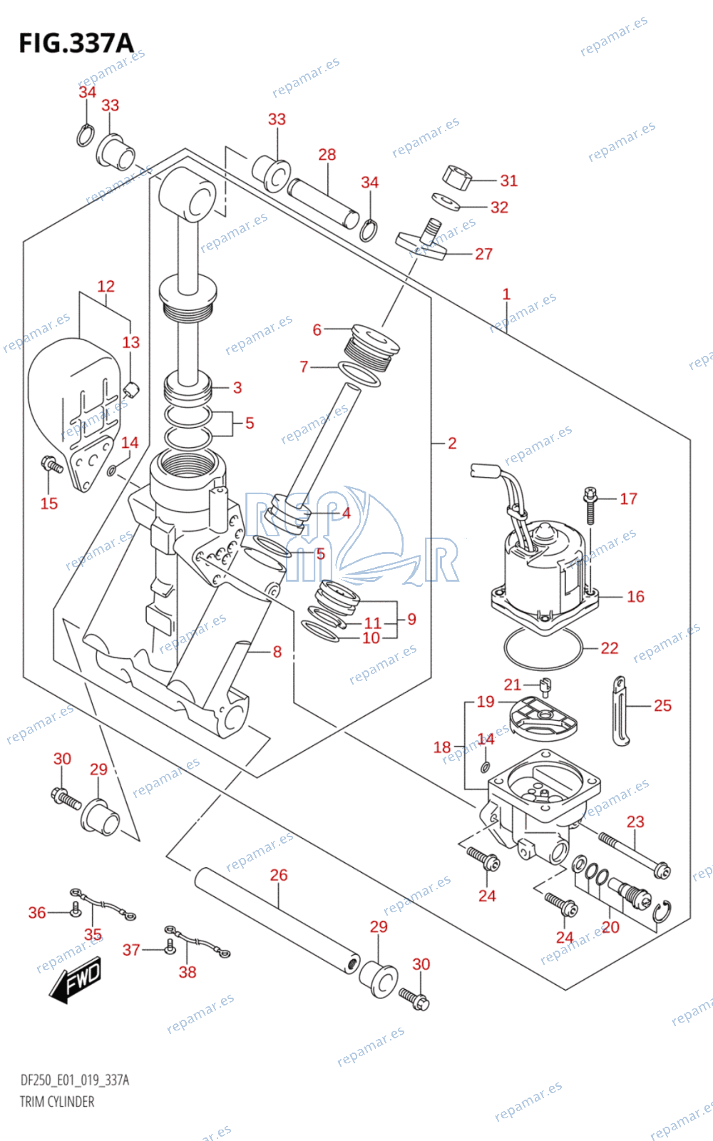 337A - TRIM CYLINDER (L-TRANSOM)