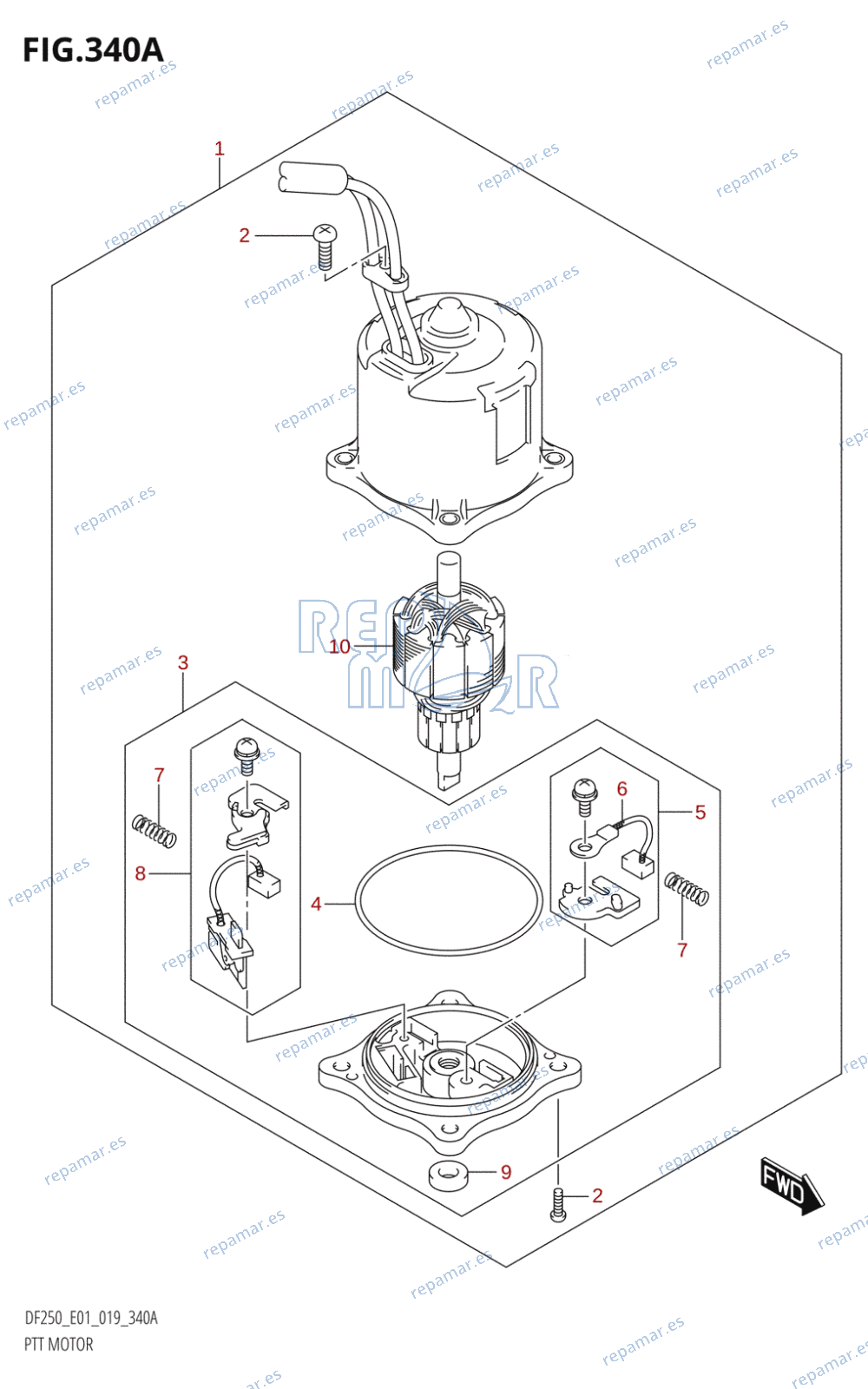 340A - PTT MOTOR (L-TRANSOM)