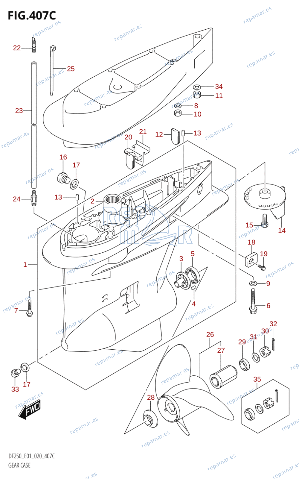 407C - GEAR CASE (DF200Z:E01)