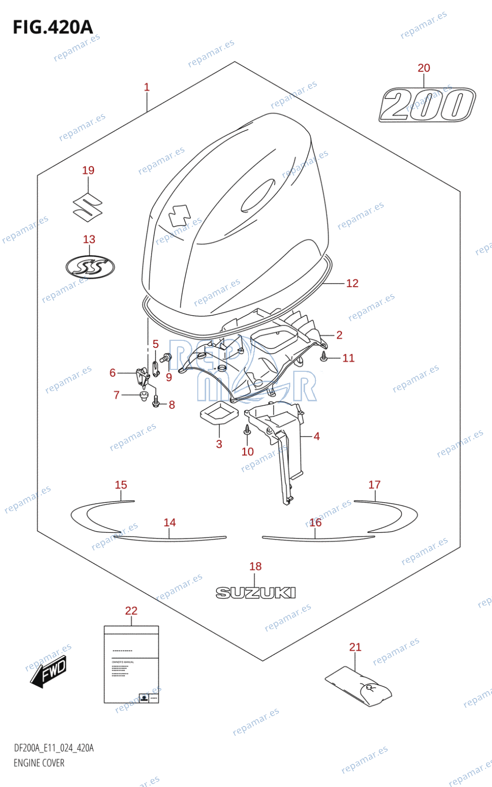 420A - ENGINE COVER (DF200AT:E03)