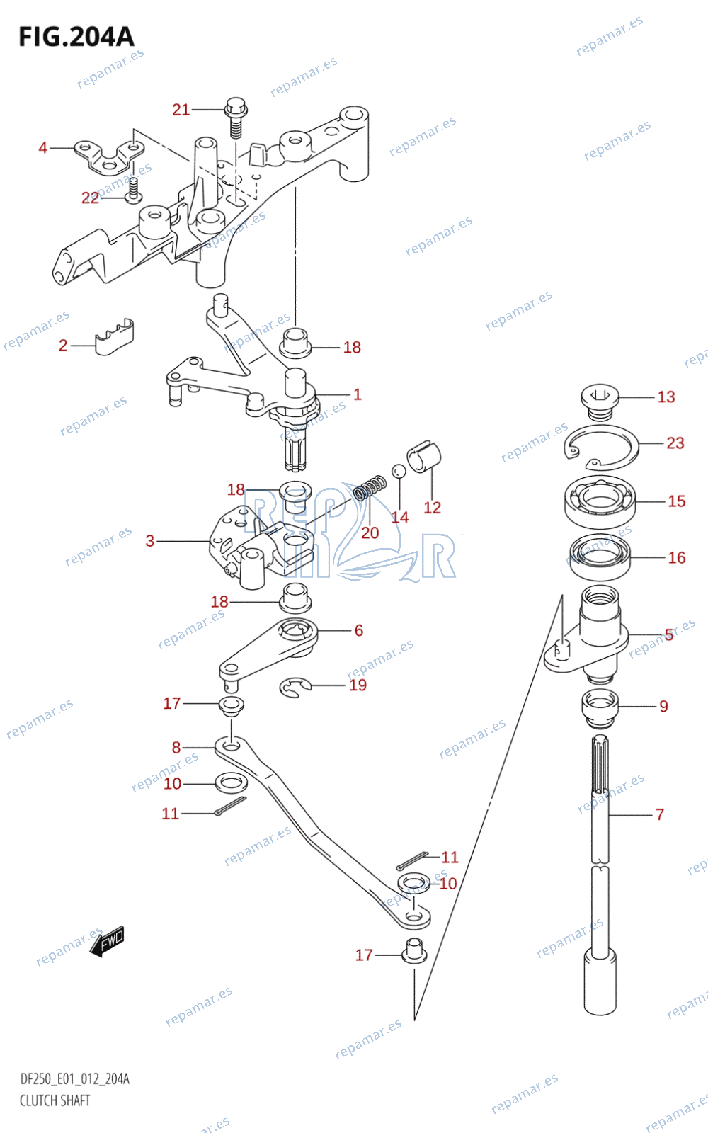 204A - CLUTCH SHAFT (DF200T:E01)