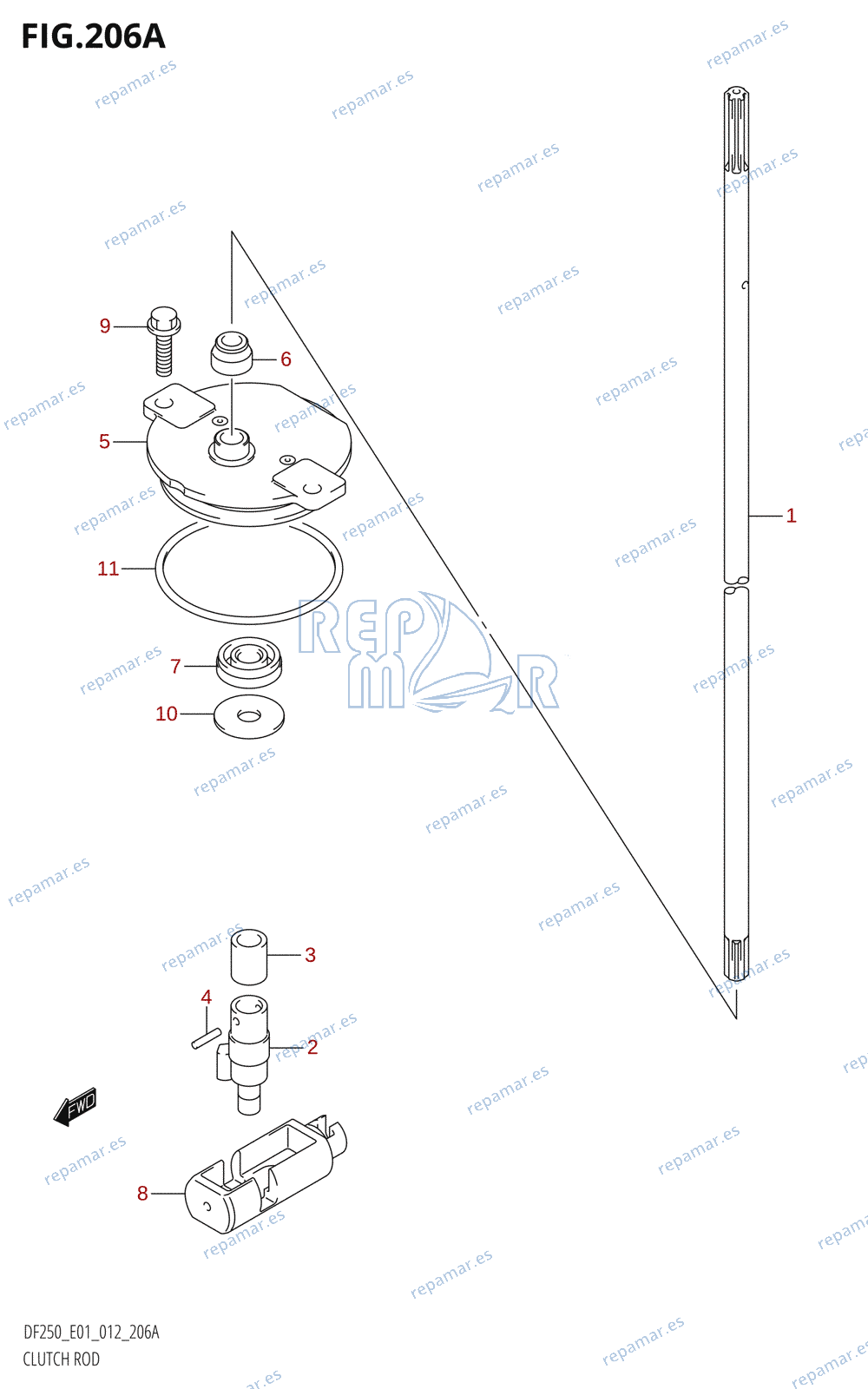 206A - CLUTCH ROD (DF200T:E01)