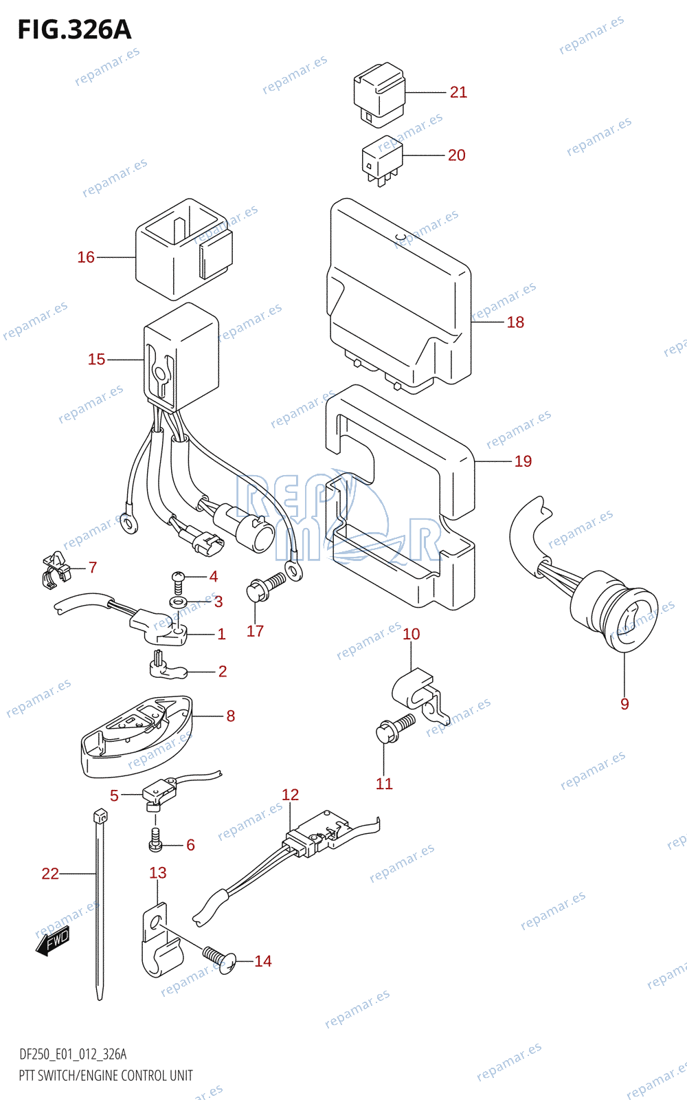 326A - PTT SWITCH /​ ENGINE CONTROL UNIT (DF200T:E01)