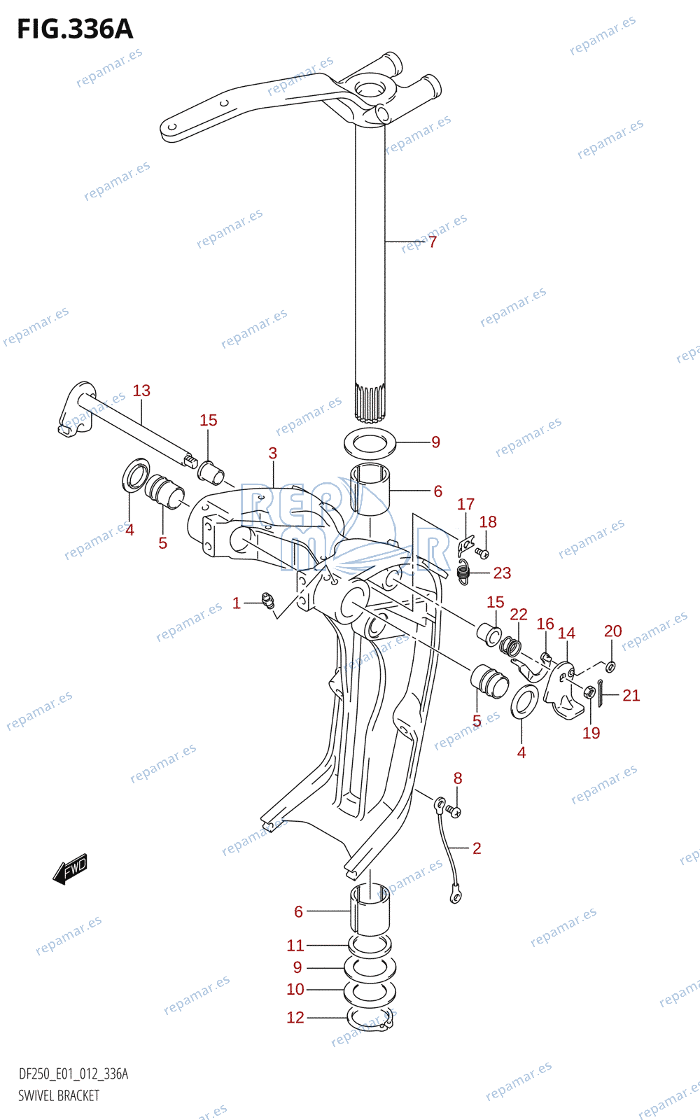 336A - SWIVEL BRACKET (DF200T:E01:(X-TRANSOM,XX-TRANSOM))