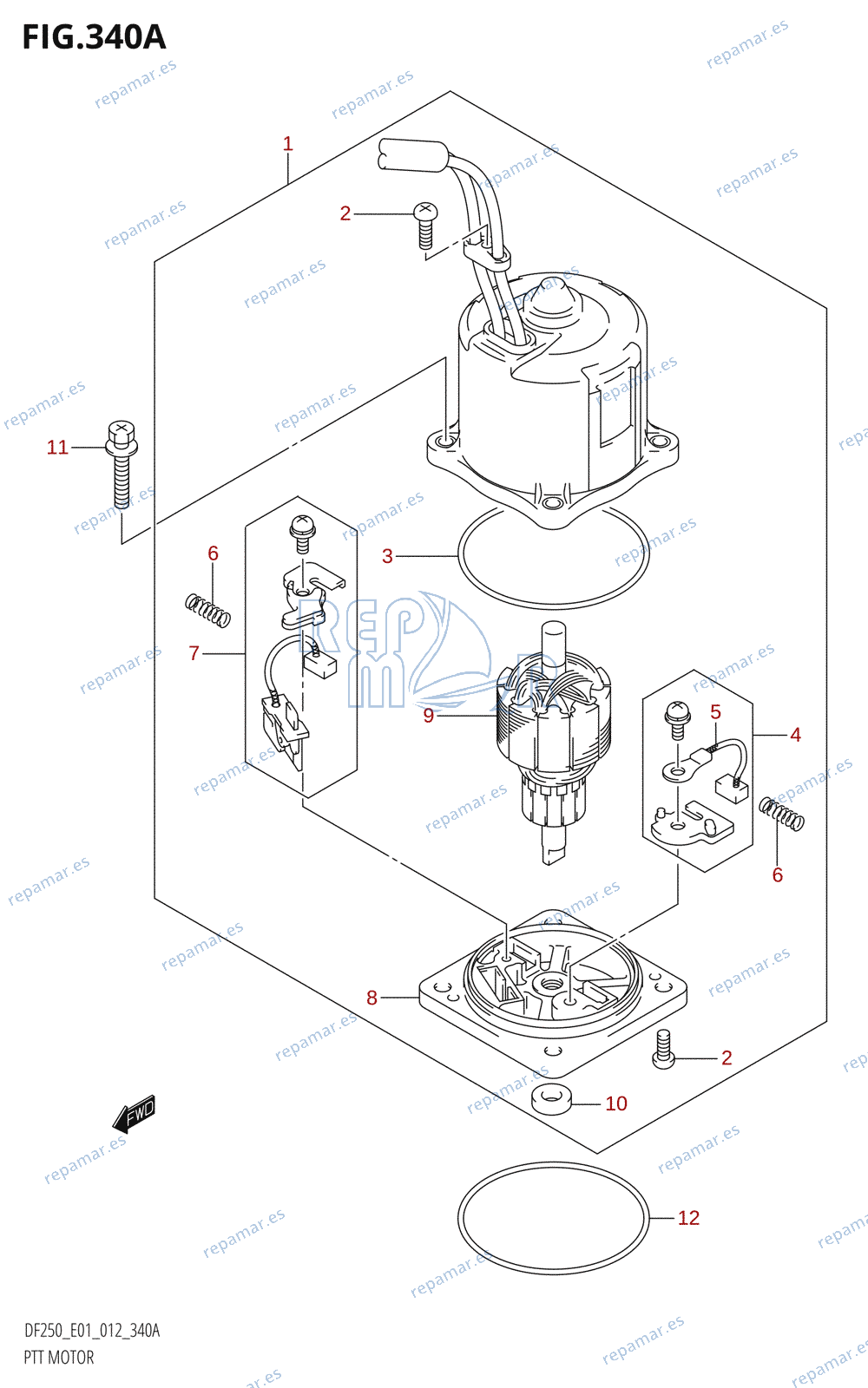 340A - PTT MOTOR (DF200T:E01:(X-TRANSOM,XX-TRANSOM))