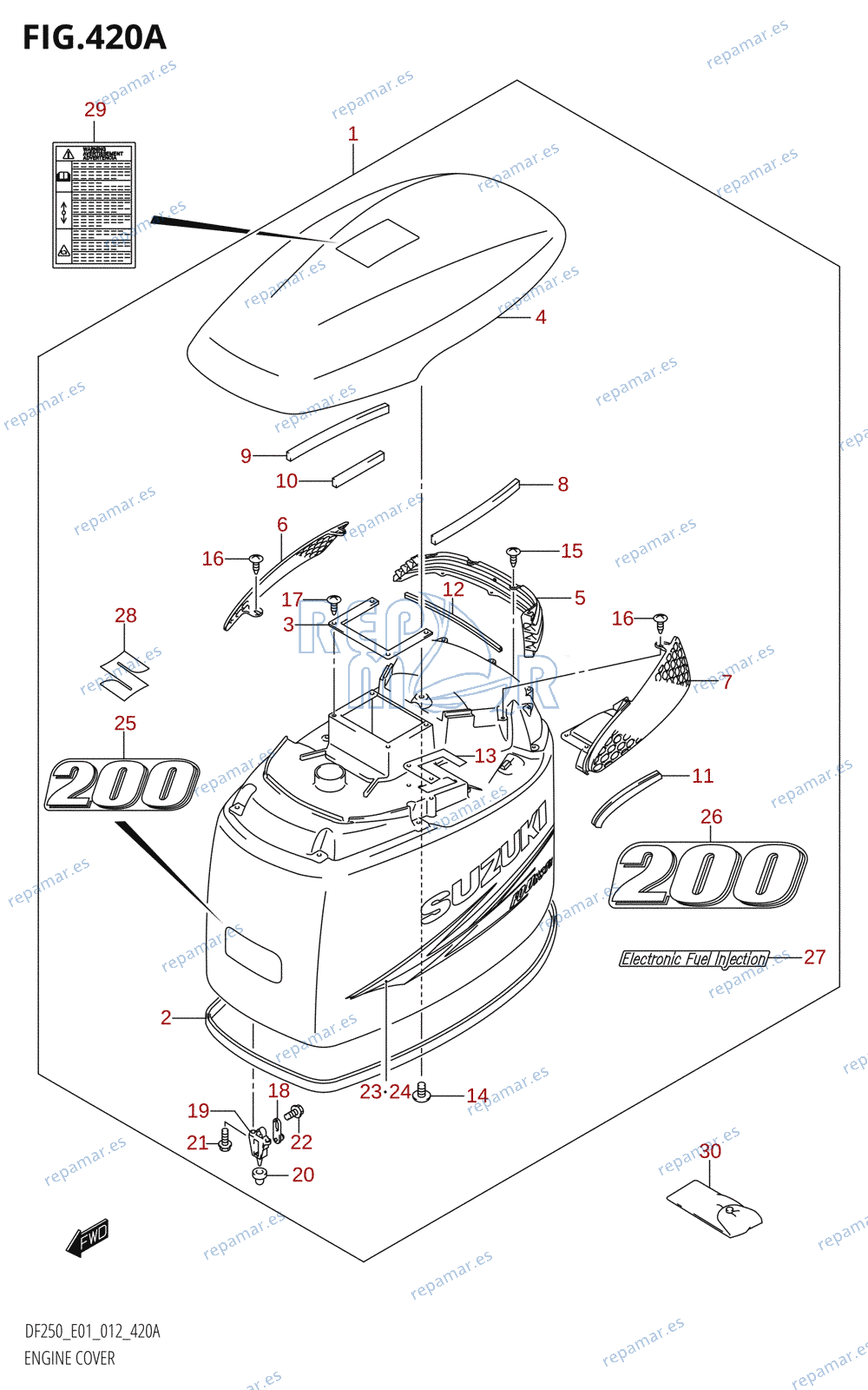 420A - ENGINE COVER (DF200T:E01)