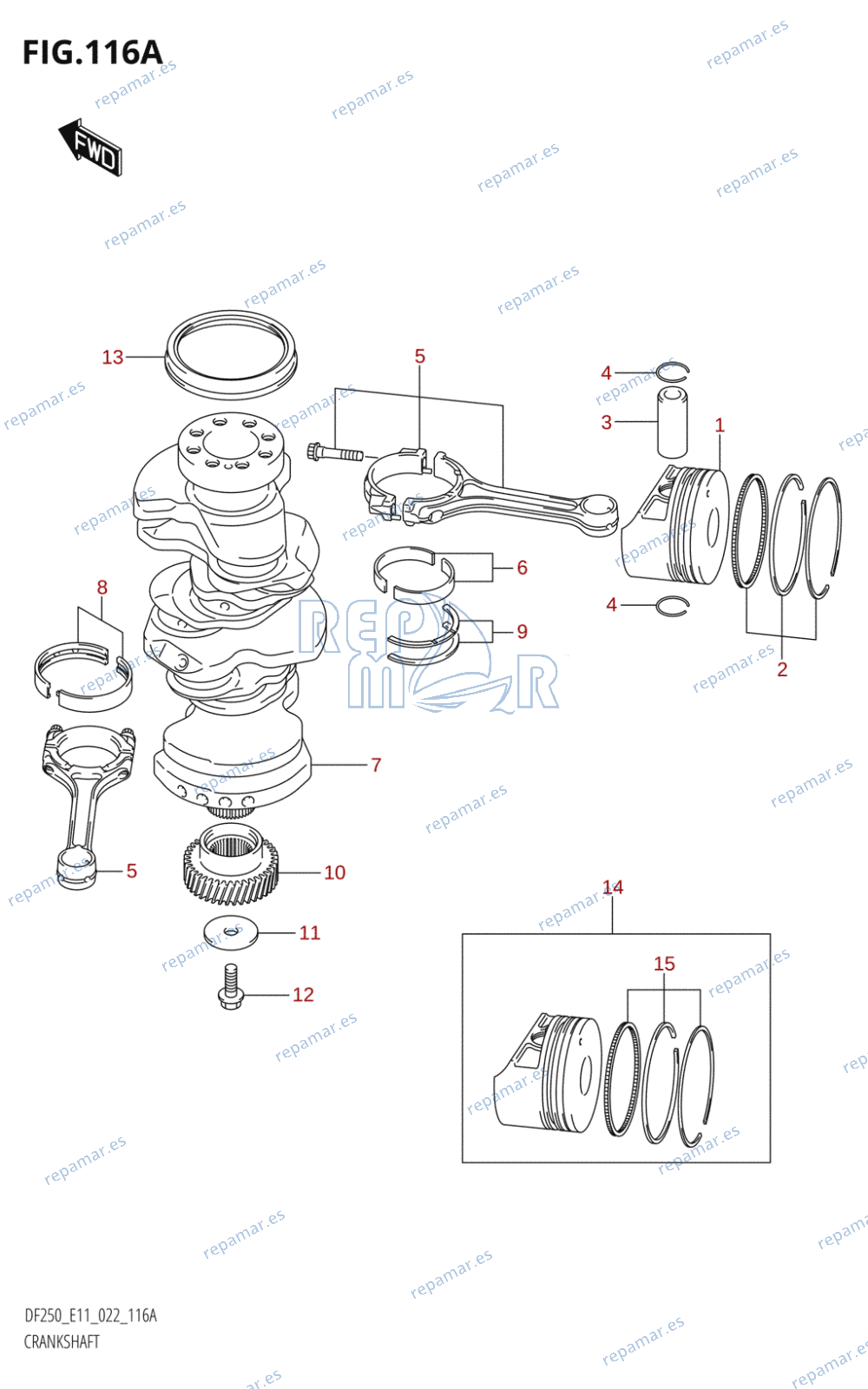 116A - CRANKSHAFT (DF200T,DF200Z,DF225T,DF225Z,DF250T,DF250Z)