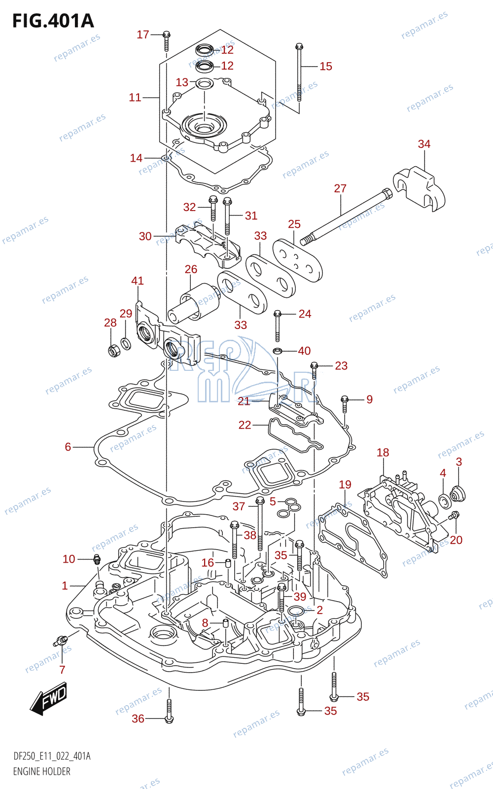 401A - ENGINE HOLDER (DF250T,DF250Z,DF225T,DF225Z,DF200T,DF200Z)