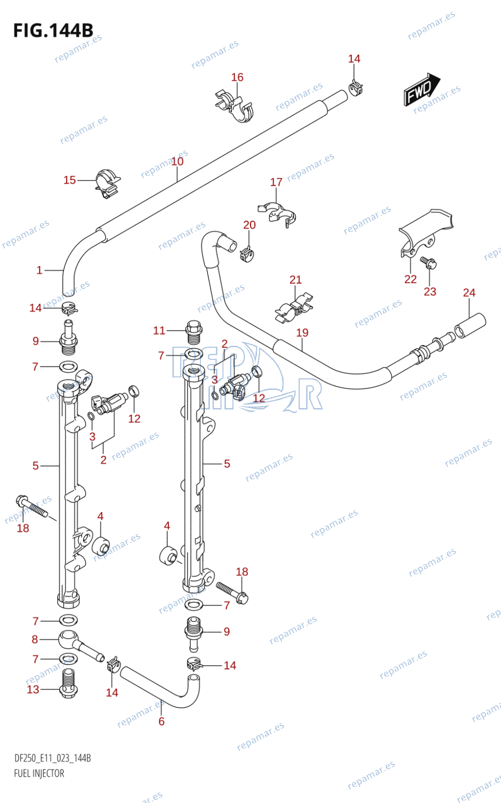 144B - FUEL INJECTOR (E03:(DF225T,DF225Z,DF250T,DF250Z))