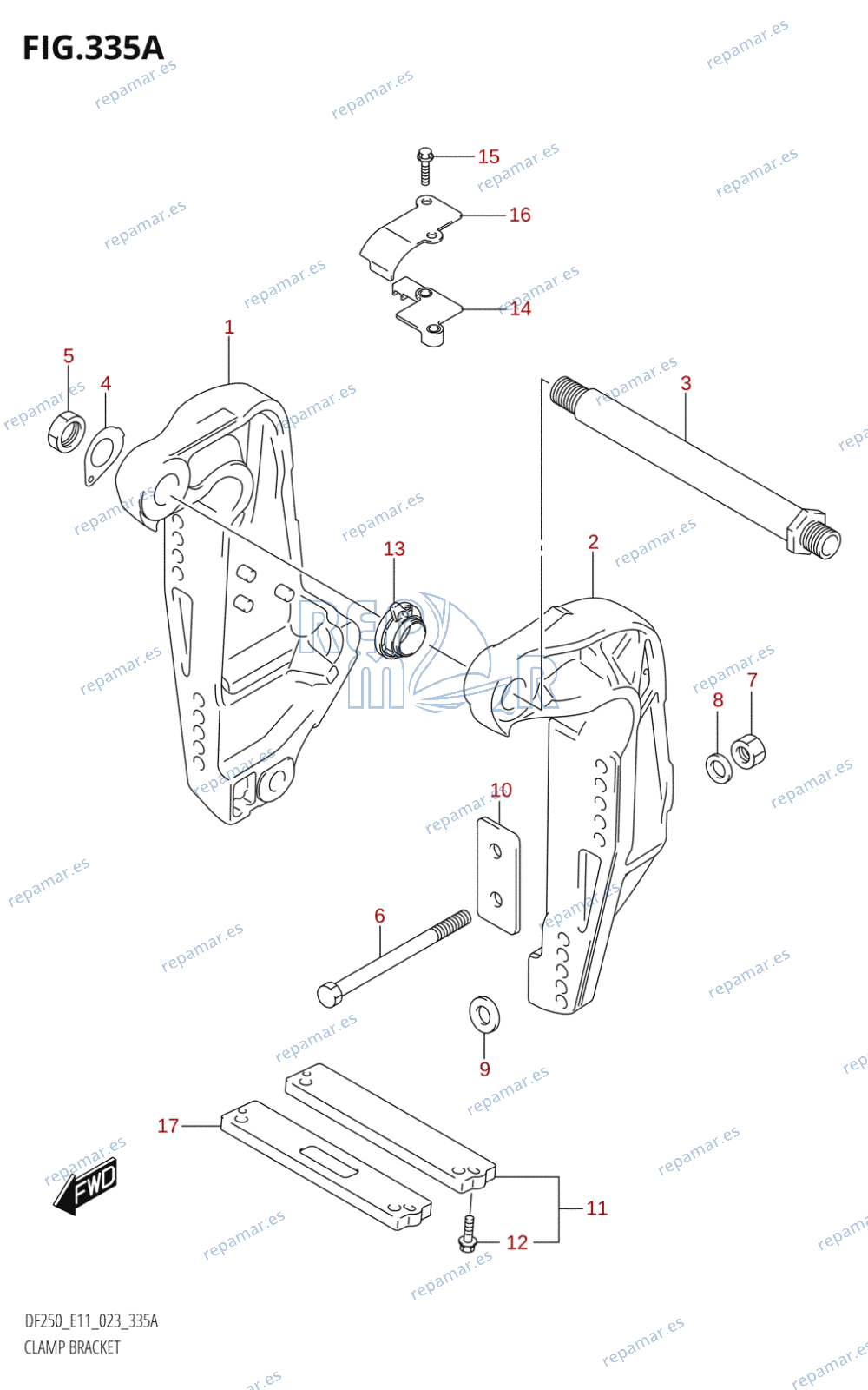 335A - CLAMP BRACKET (L-TRANSOM)