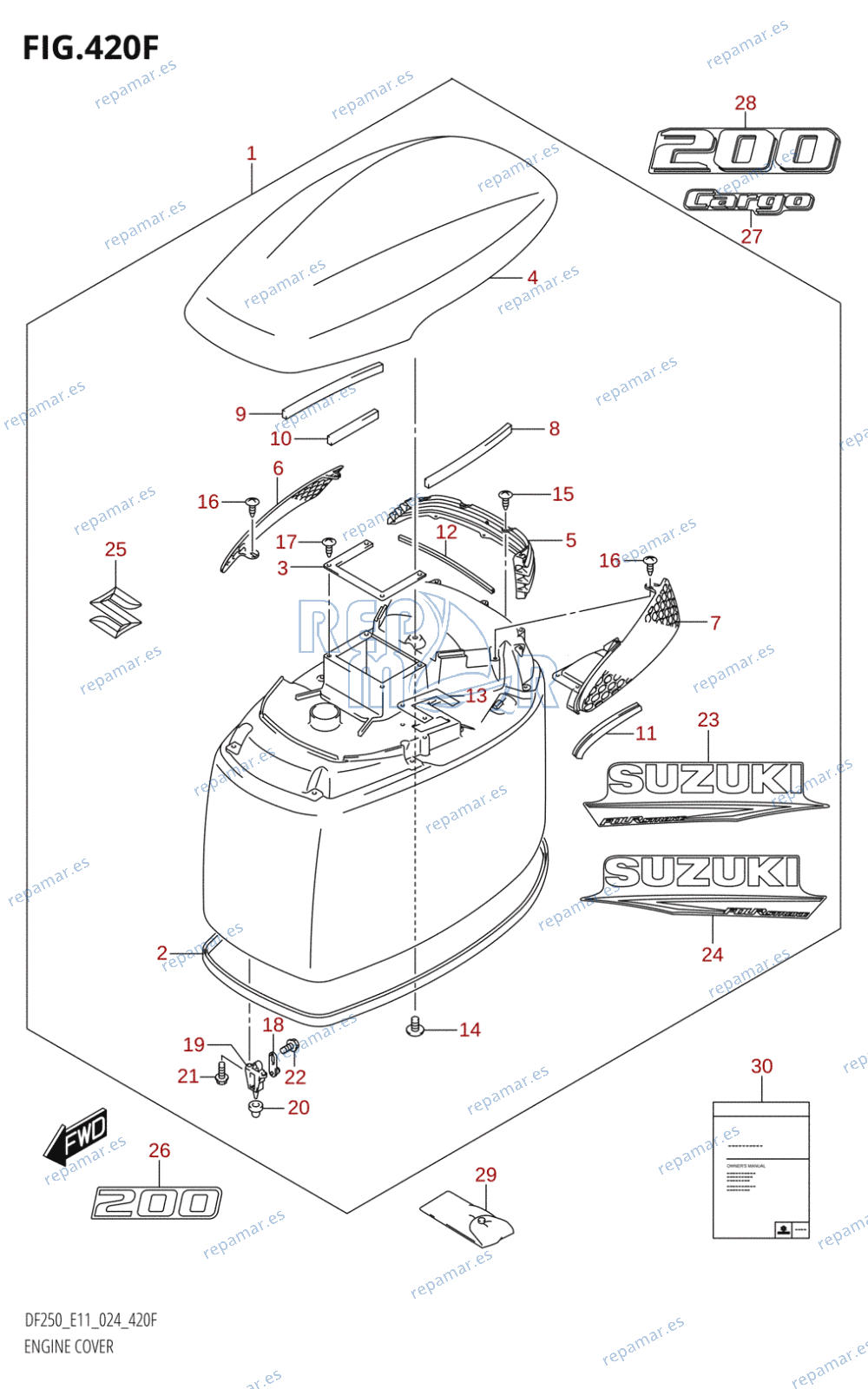 420F - ENGINE COVER (DF200T,DF200Z)