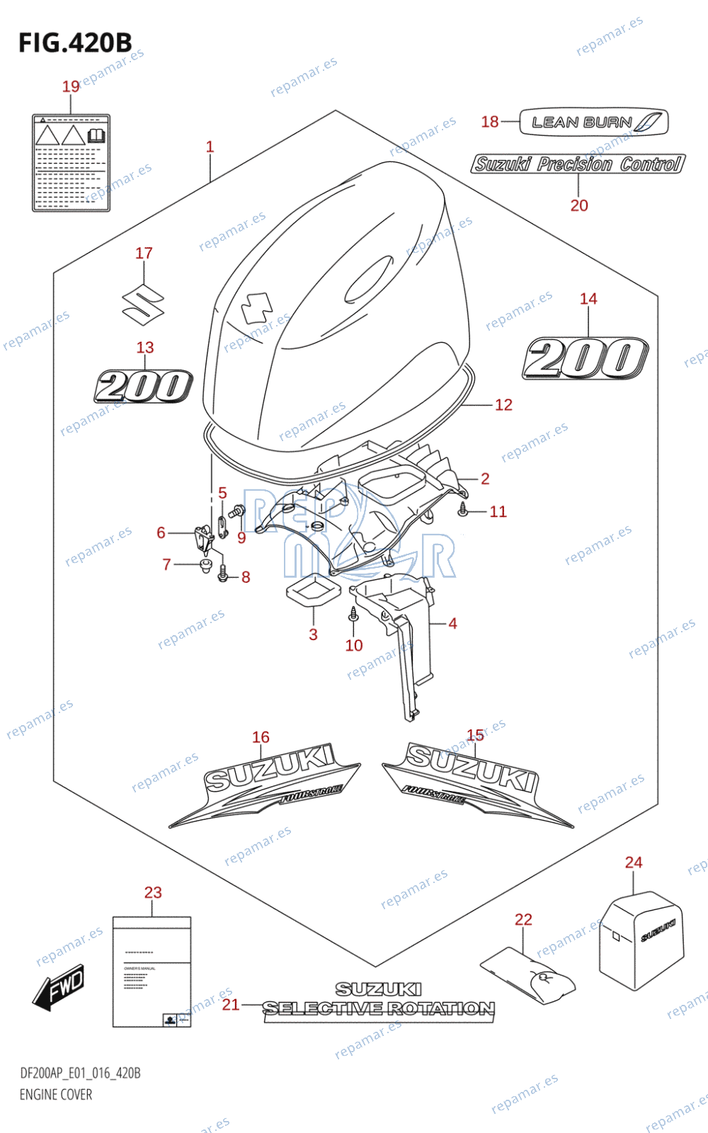 420B - ENGINE COVER (DF200AP:E01)