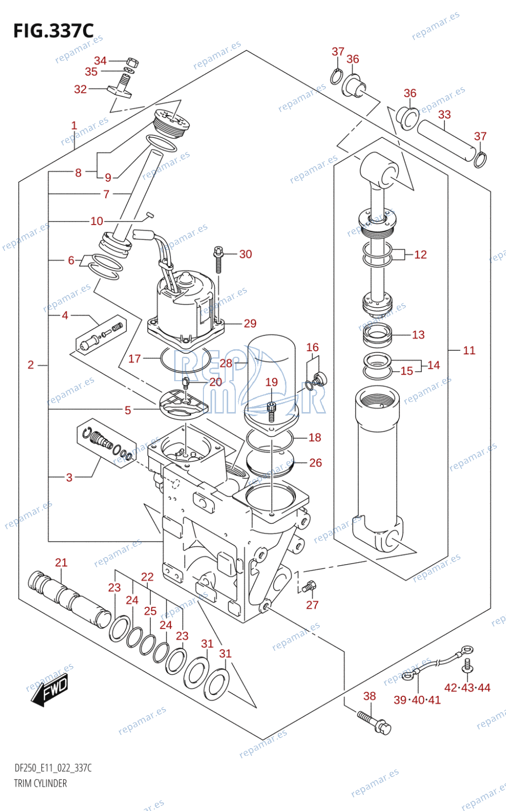 337C - TRIM CYLINDER (X-TRANSOM,XX-TRANSOM)