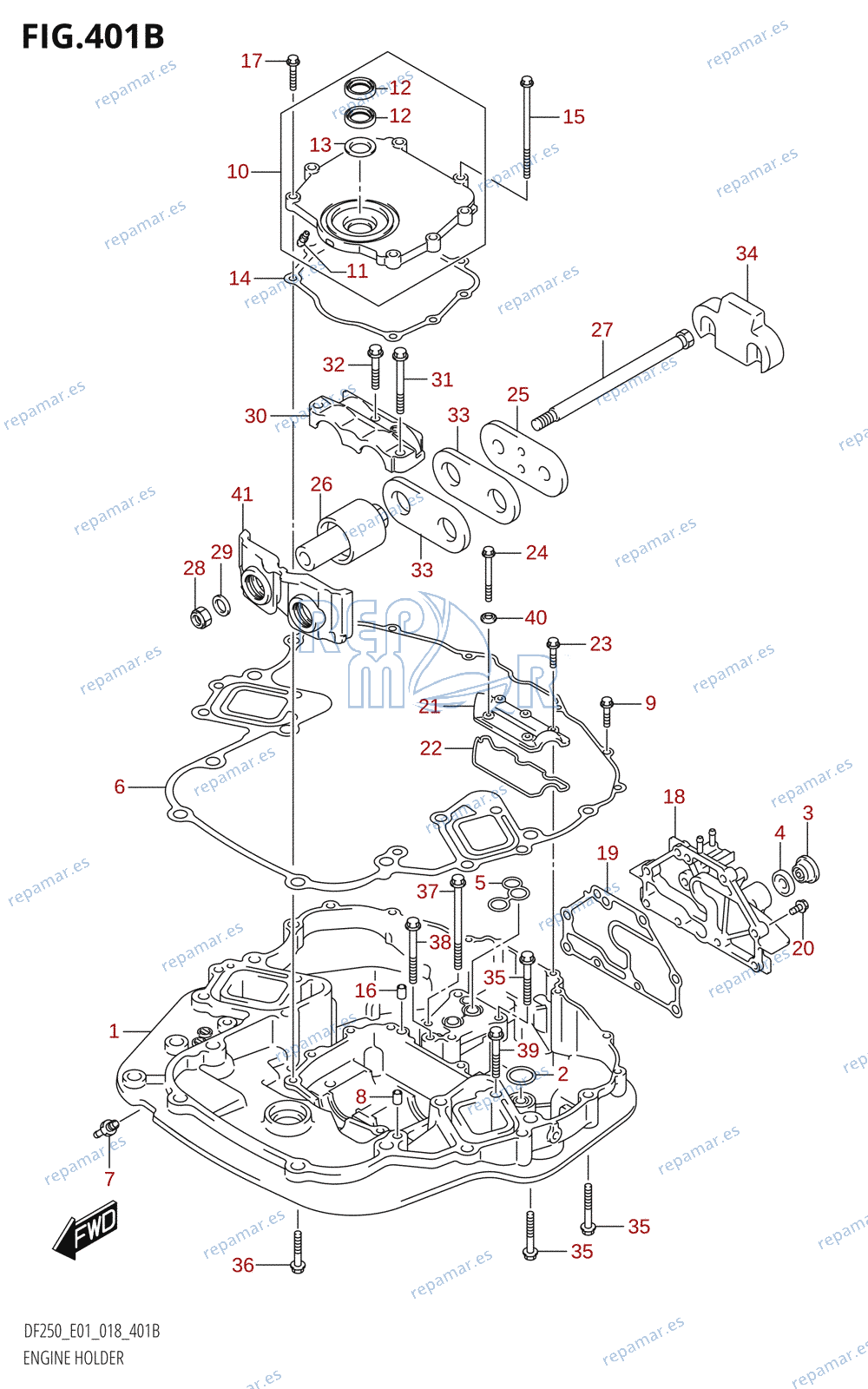 401B - ENGINE HOLDER (DF200Z,DF225T,DF225Z,DF250T,DF250Z)