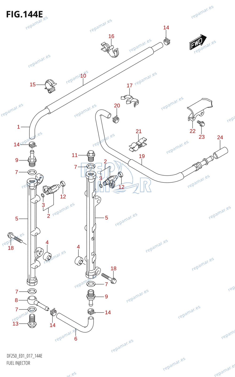 144E - FUEL INJECTOR (DF225T:E01)