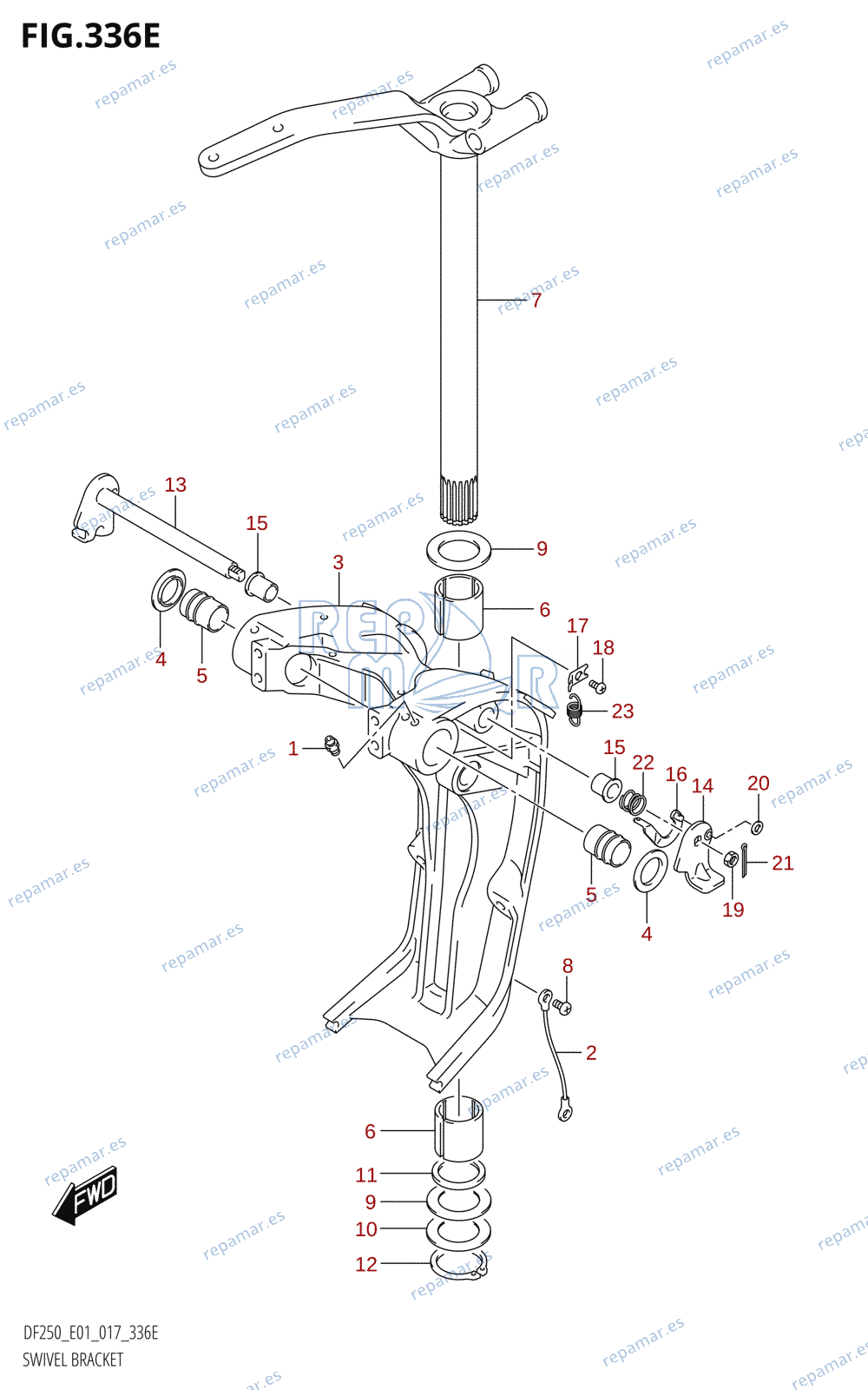 336E - SWIVEL BRACKET (DF225T:E01:(X-TRANSOM,XX-TRANSOM))