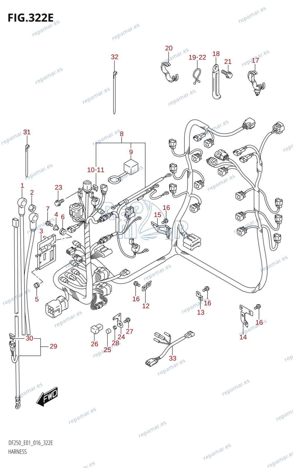 322E - HARNESS (DF225T:E01)