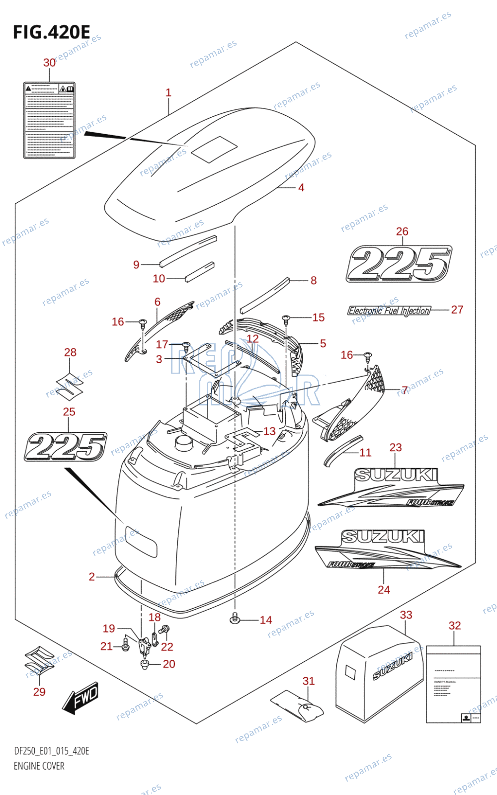 420E - ENGINE COVER ((DF225T,DF225Z):E01)