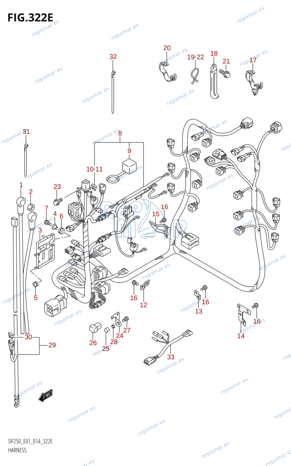 322E - HARNESS (DF225T:E01)