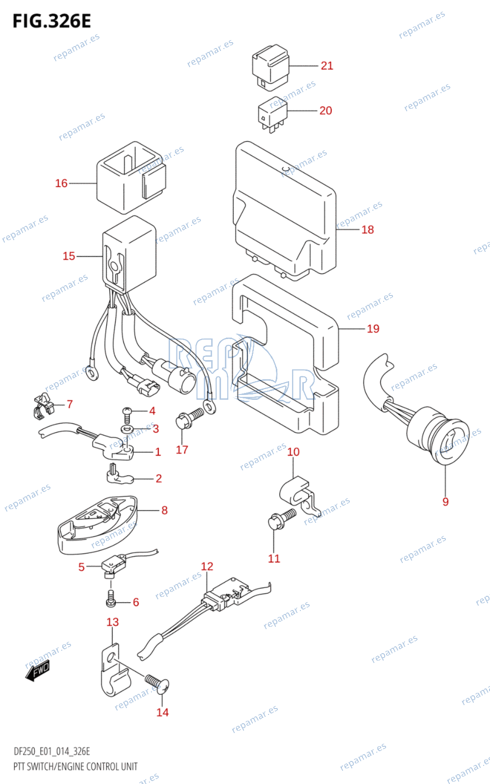 326E - PTT SWITCH /​ ENGINE CONTROL UNIT (DF225T:E01)